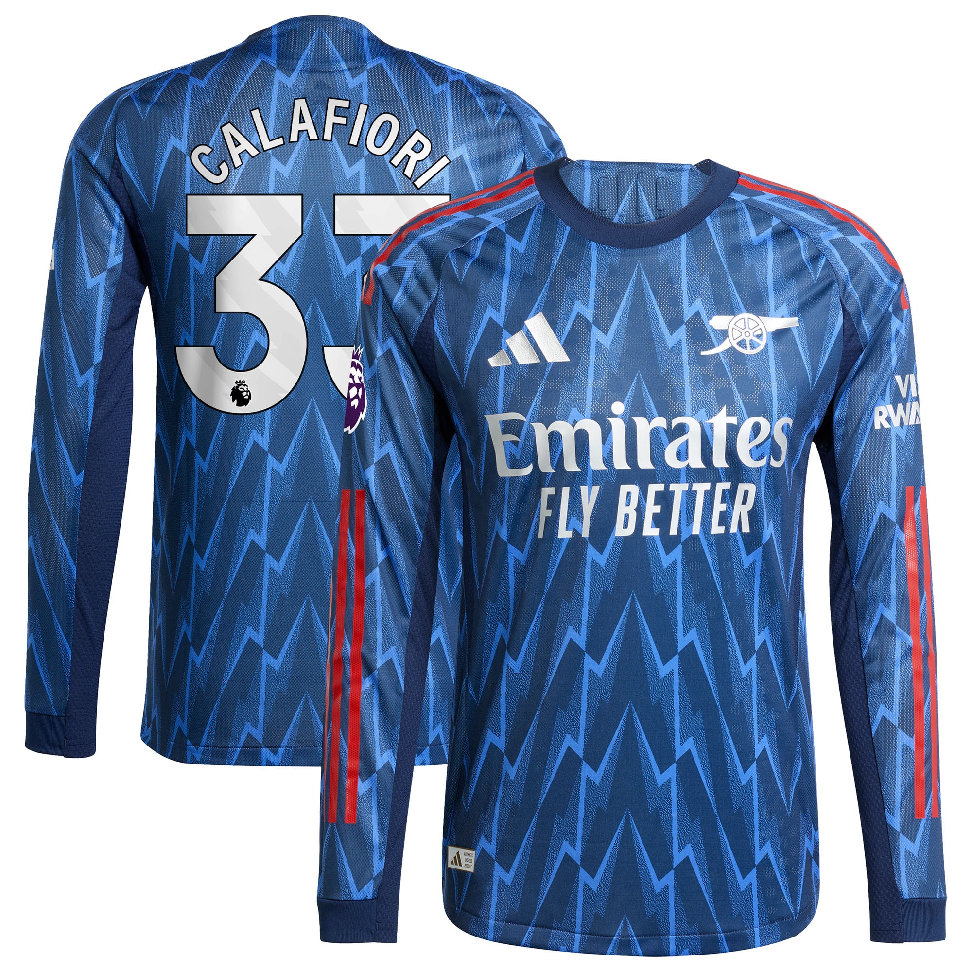 Riccardo Calafiori Arsenal 2025/26 Away Long Sleeve Player Jersey