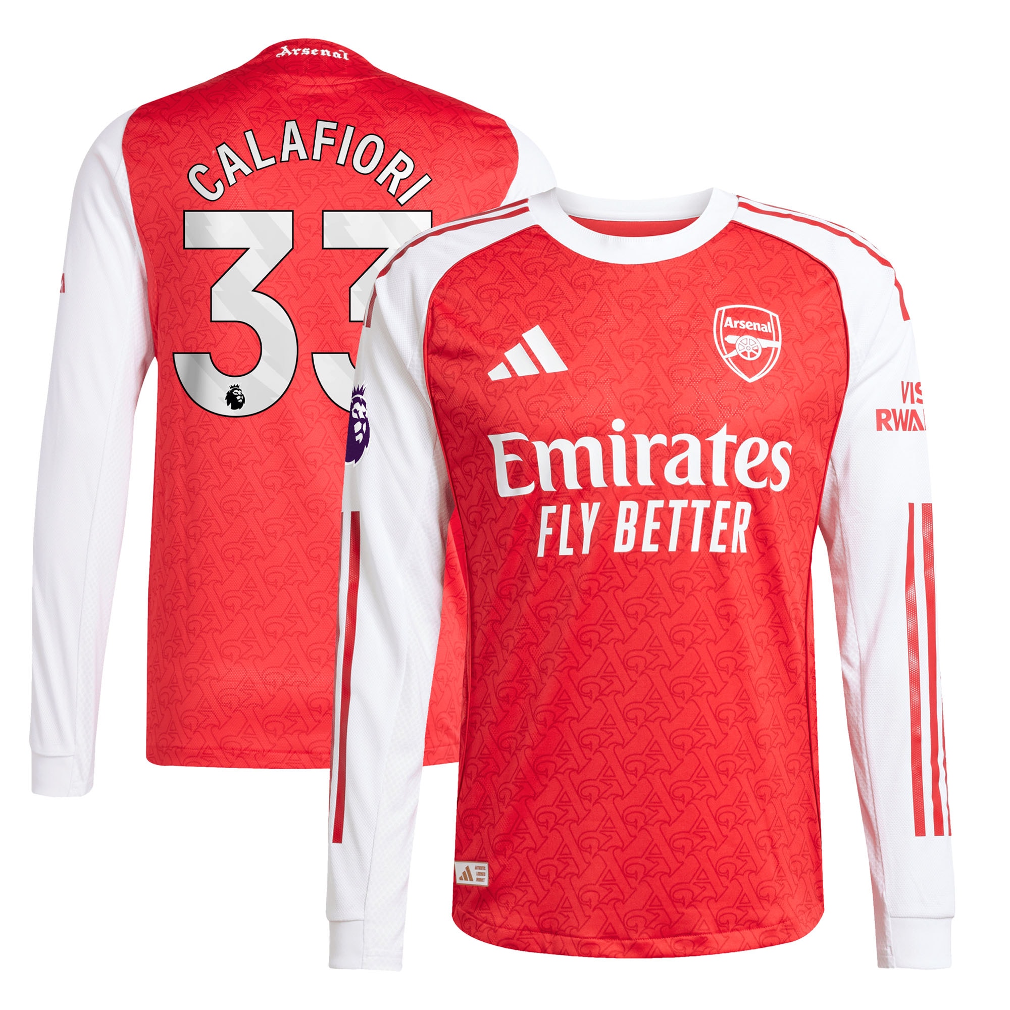 Riccardo Calafiori Arsenal 2025/26 Home Long Sleeve Player Jersey
