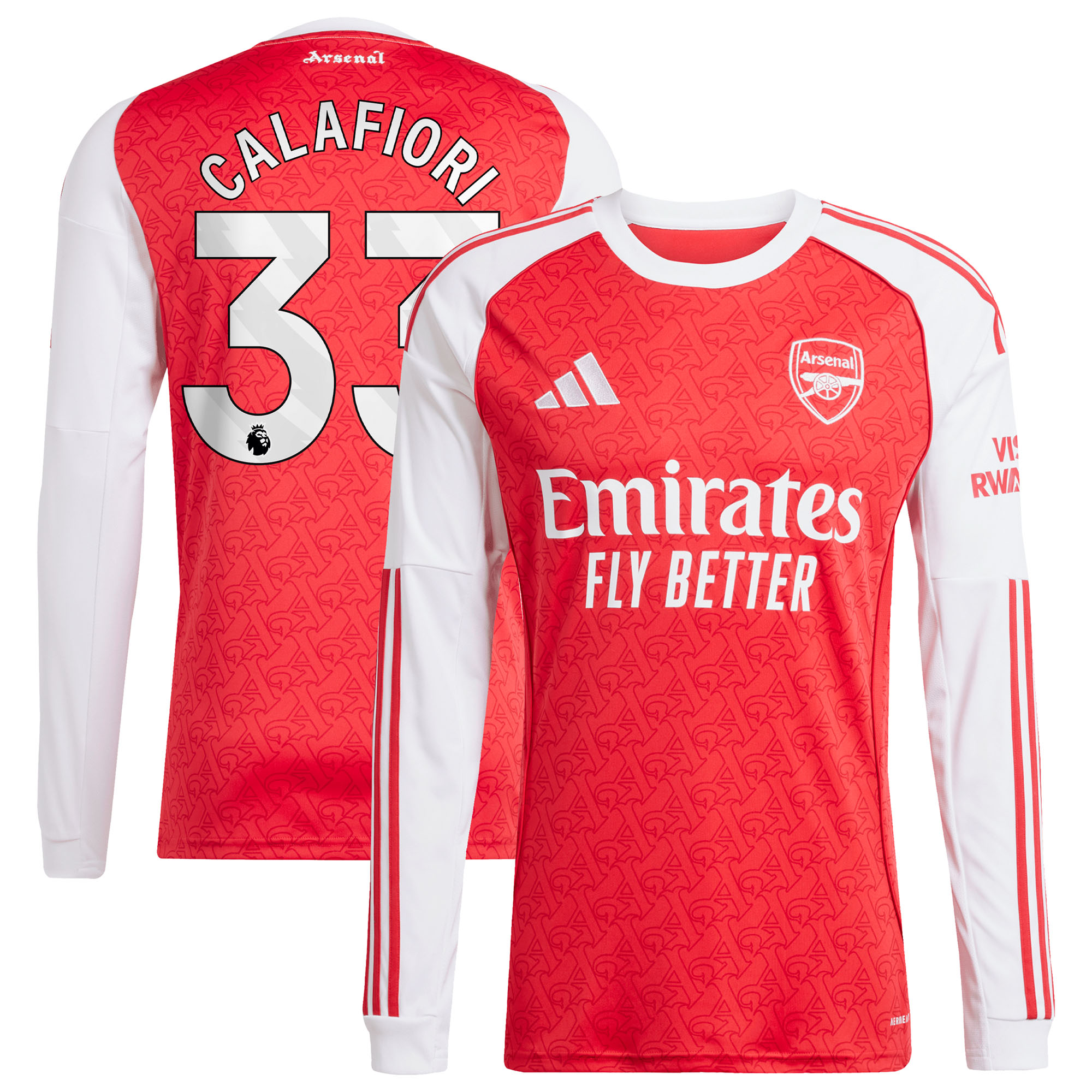 Riccardo Calafiori Arsenal 2025/26 Home Long Sleeve Player Jersey