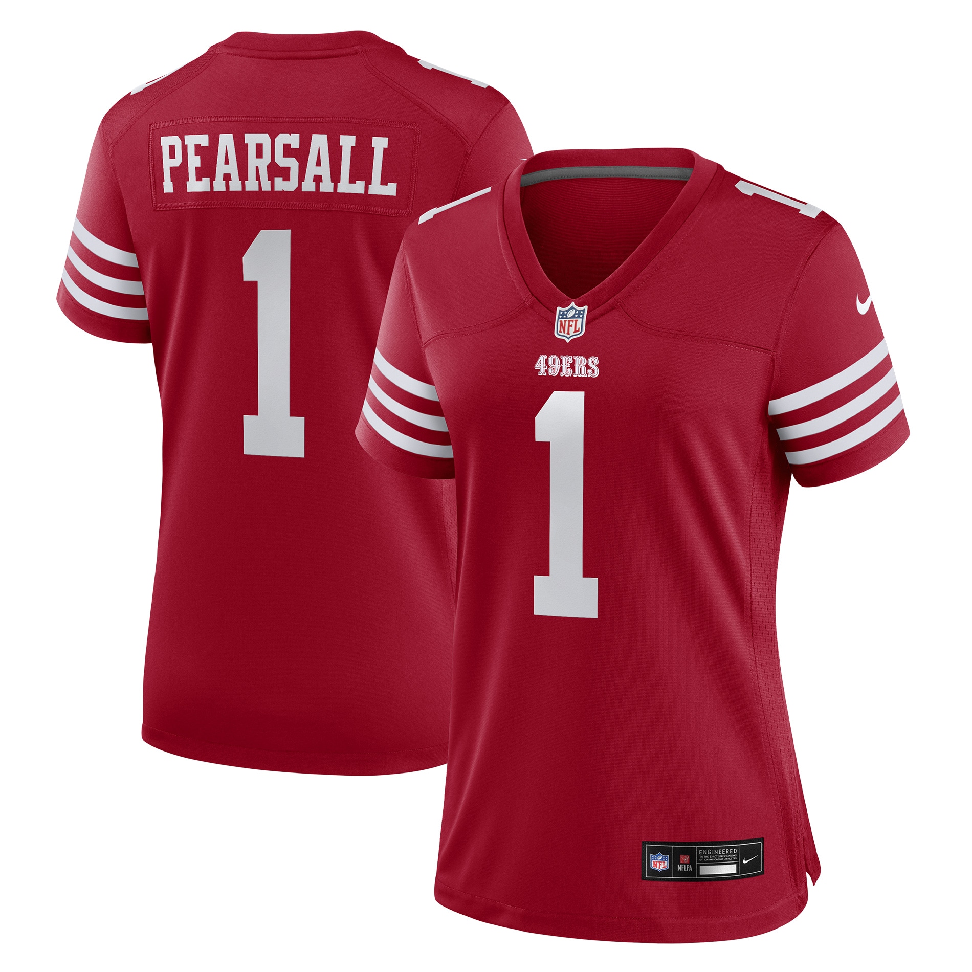 Ricky Pearsall San Francisco 49ers Women's Team Game Jersey - Scarlet