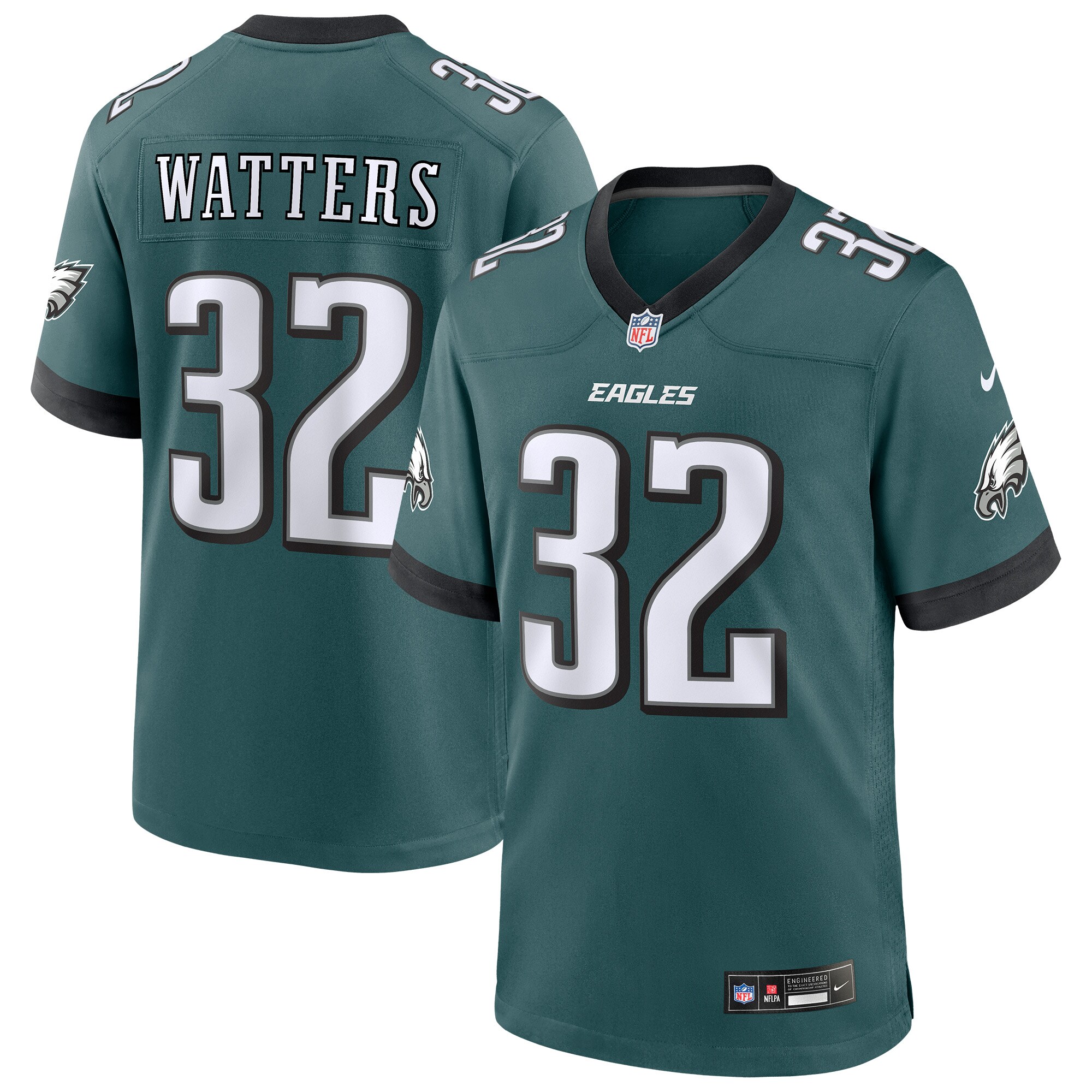 Ricky Watters Philadelphia Eagles Team Retired Player Game Jersey - Midnight Green