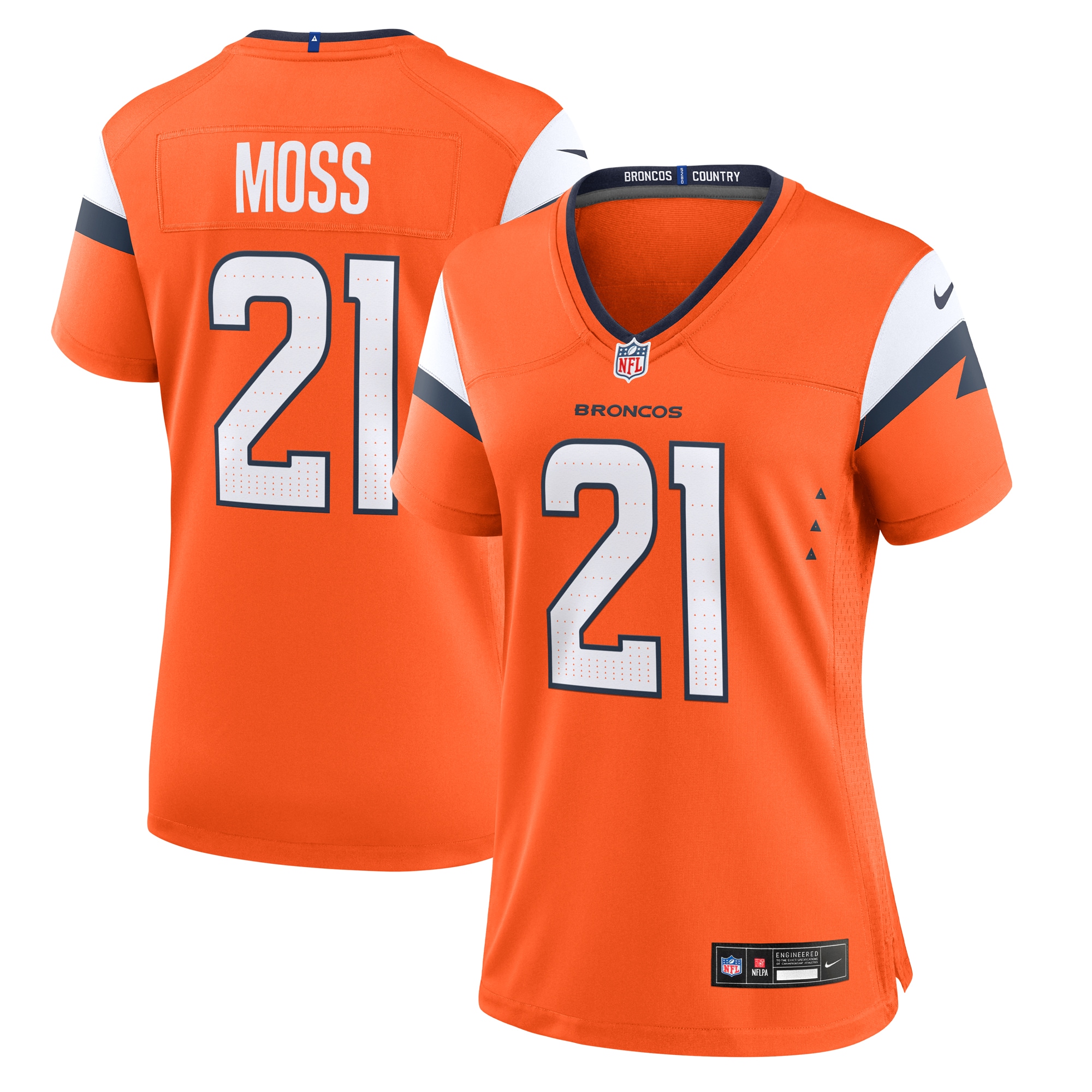 Riley Moss Denver Broncos Women's Team Game Jersey - Orange