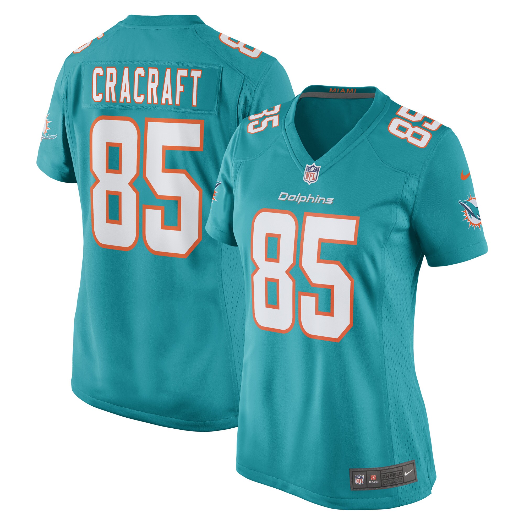 River Cracraft Miami Dolphins Women's Game Player Jersey - Aqua