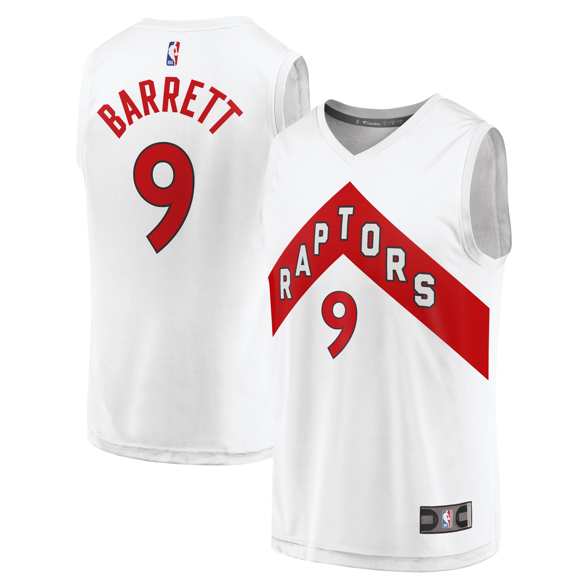RJ Barrett Toronto Raptors Fanatics Fast Break Player Jersey - Association Edition - White