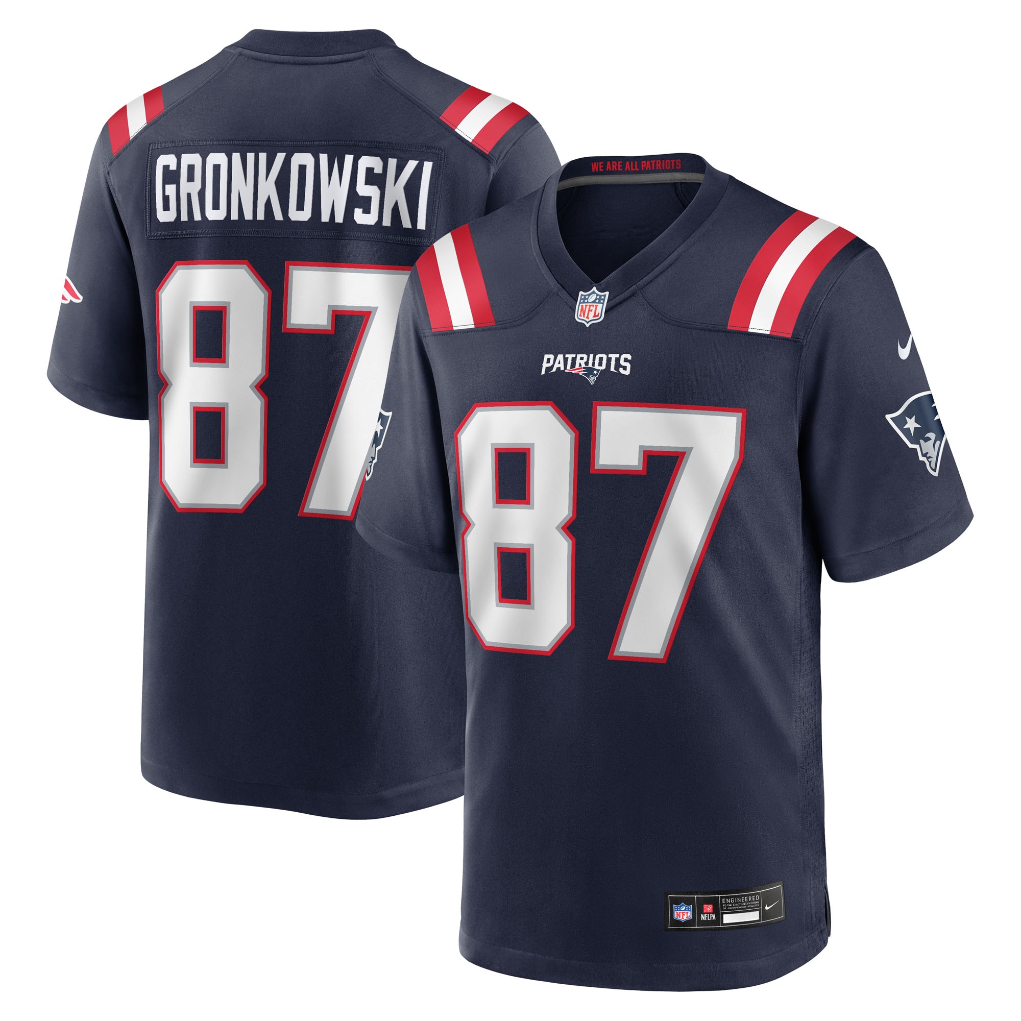 Rob Gronkowski New England Patriots Team Retired Player Game Jersey - Navy