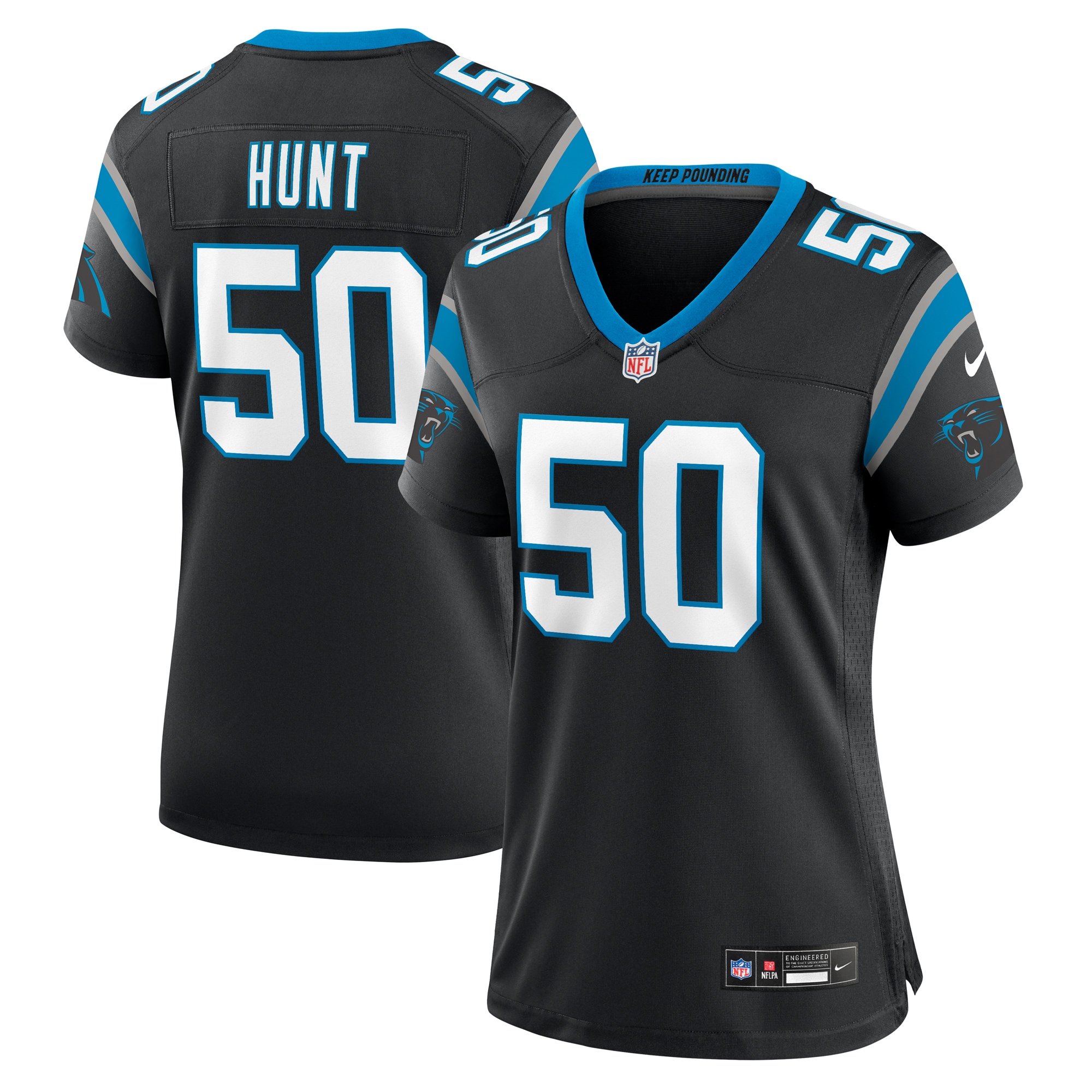 Robert Hunt Carolina Panthers Women's Game Jersey - Black