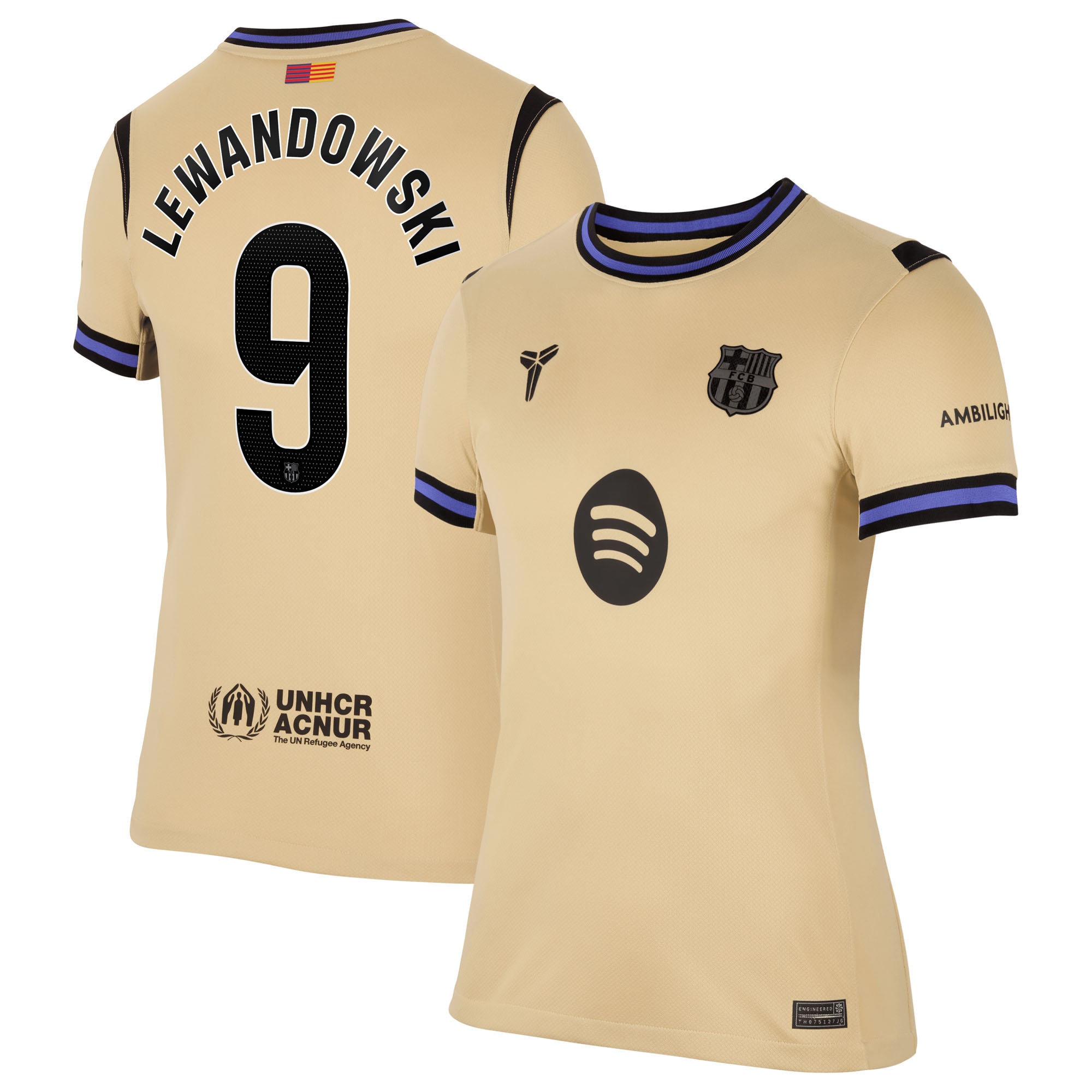 Robert Lewandowski Barcelona Women's 2025/26 Away Stadium Jersey - Gold