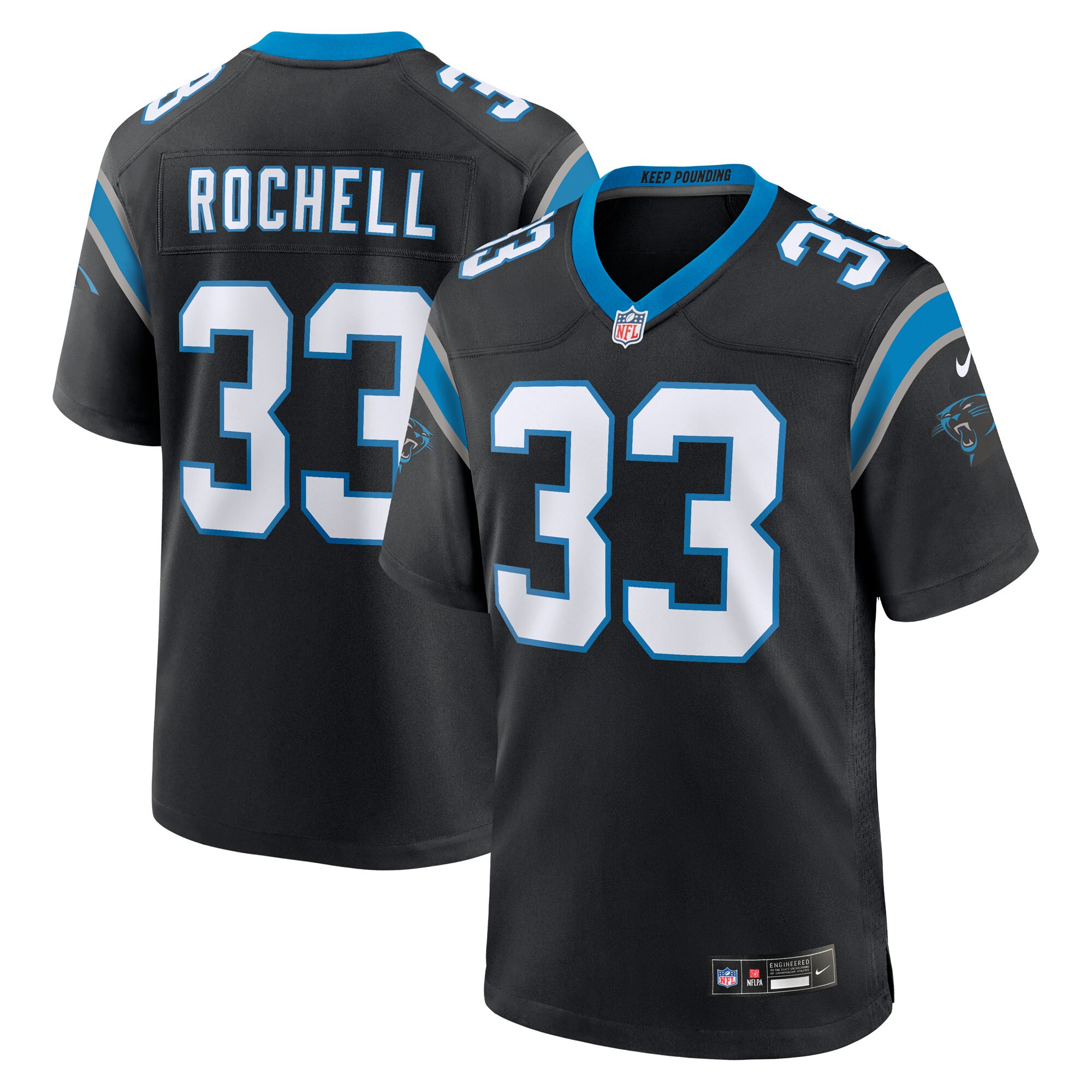 Robert Rochell Carolina Panthers Team Game Jersey - Black