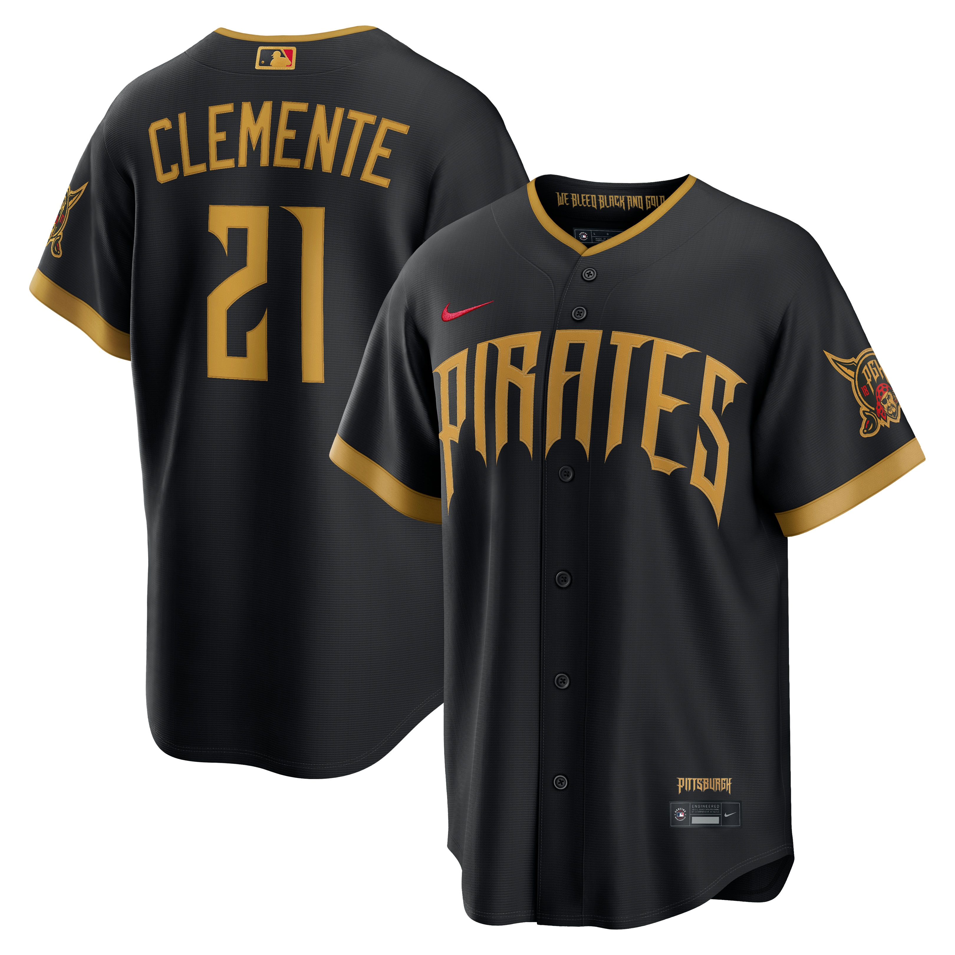 Roberto Clemente Pittsburgh Pirates 2026 City Connect Stadium Jersey - Black