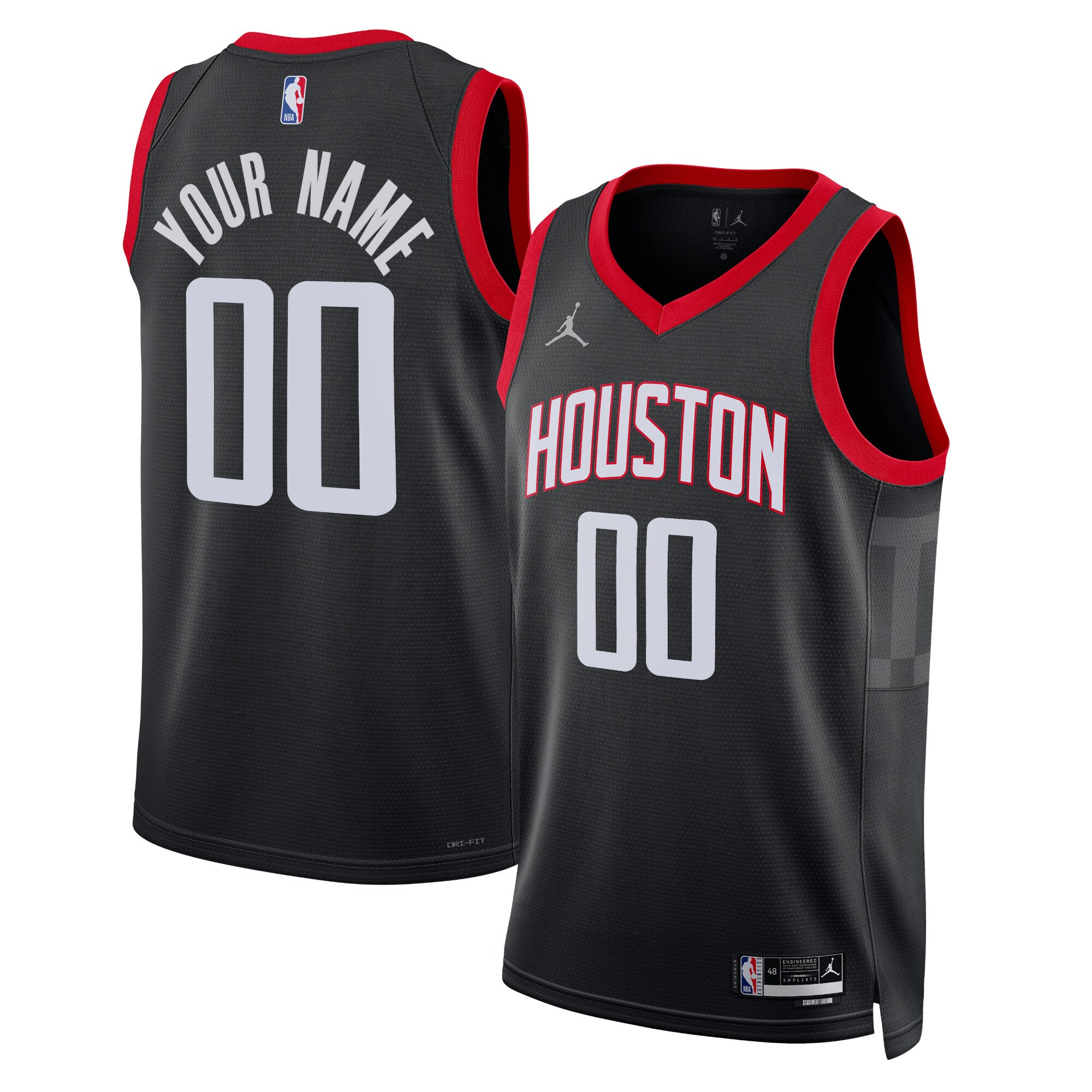 Alternative view of Rockets Black Statement Jersey - Nike - Custom Name & Number