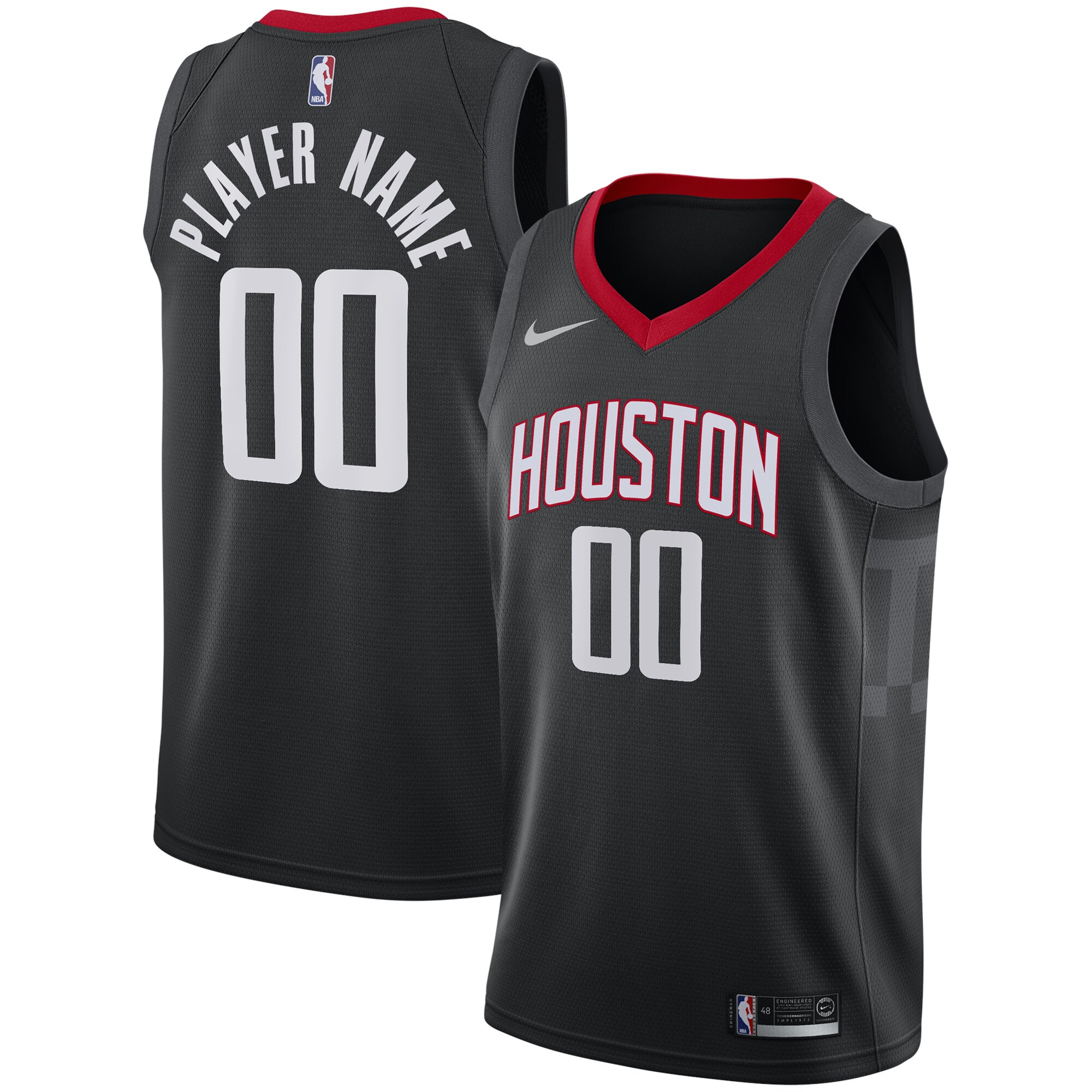 Alternative view of Rockets Gray Custom Jersey - Nike - Alternate Edition