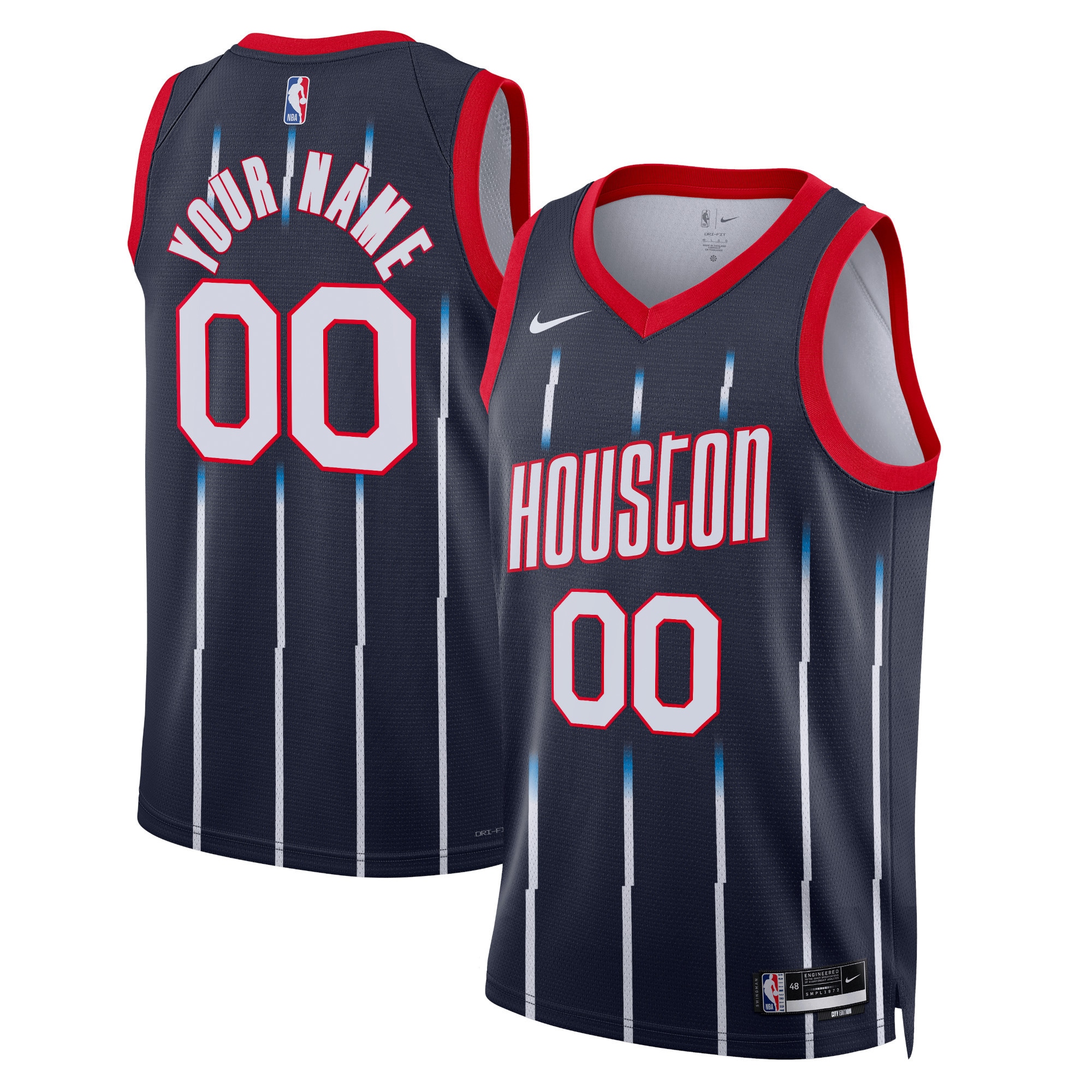 Rockets Navy Custom Jersey - Nike - City Edition