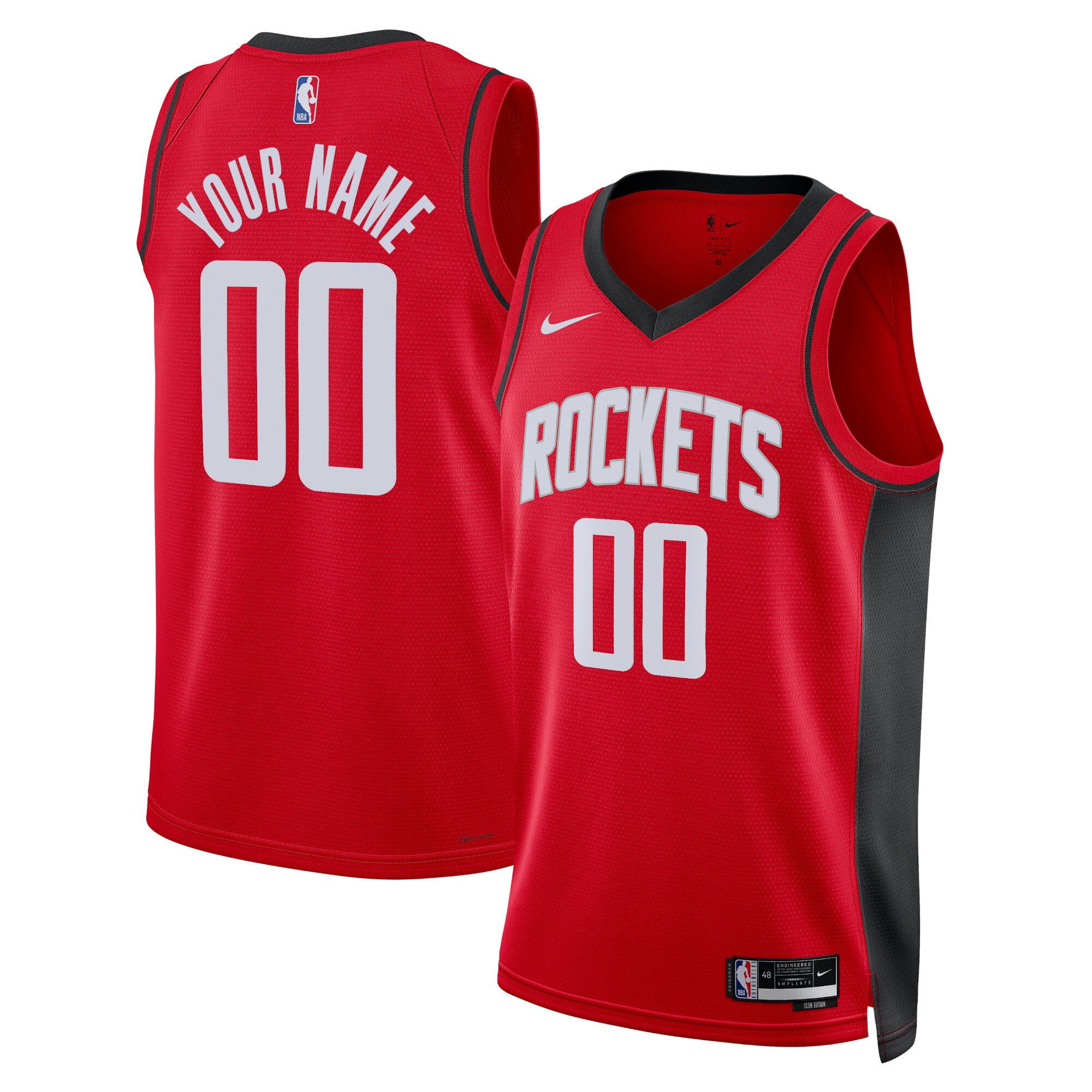 Alternative view of Rockets Red Personalized Jersey - Nike - Icon Edition