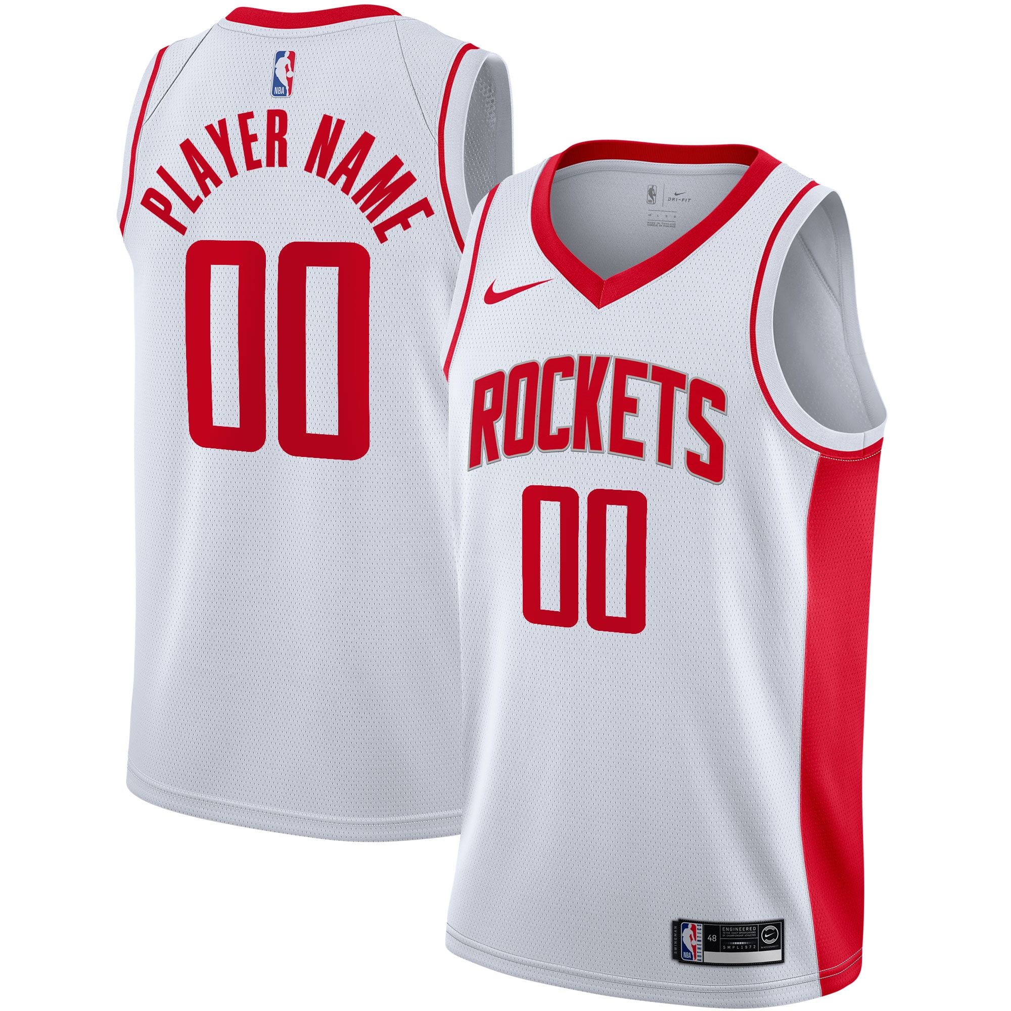 Rockets White Custom Jersey - Nike Rockets White Jersey - Custom