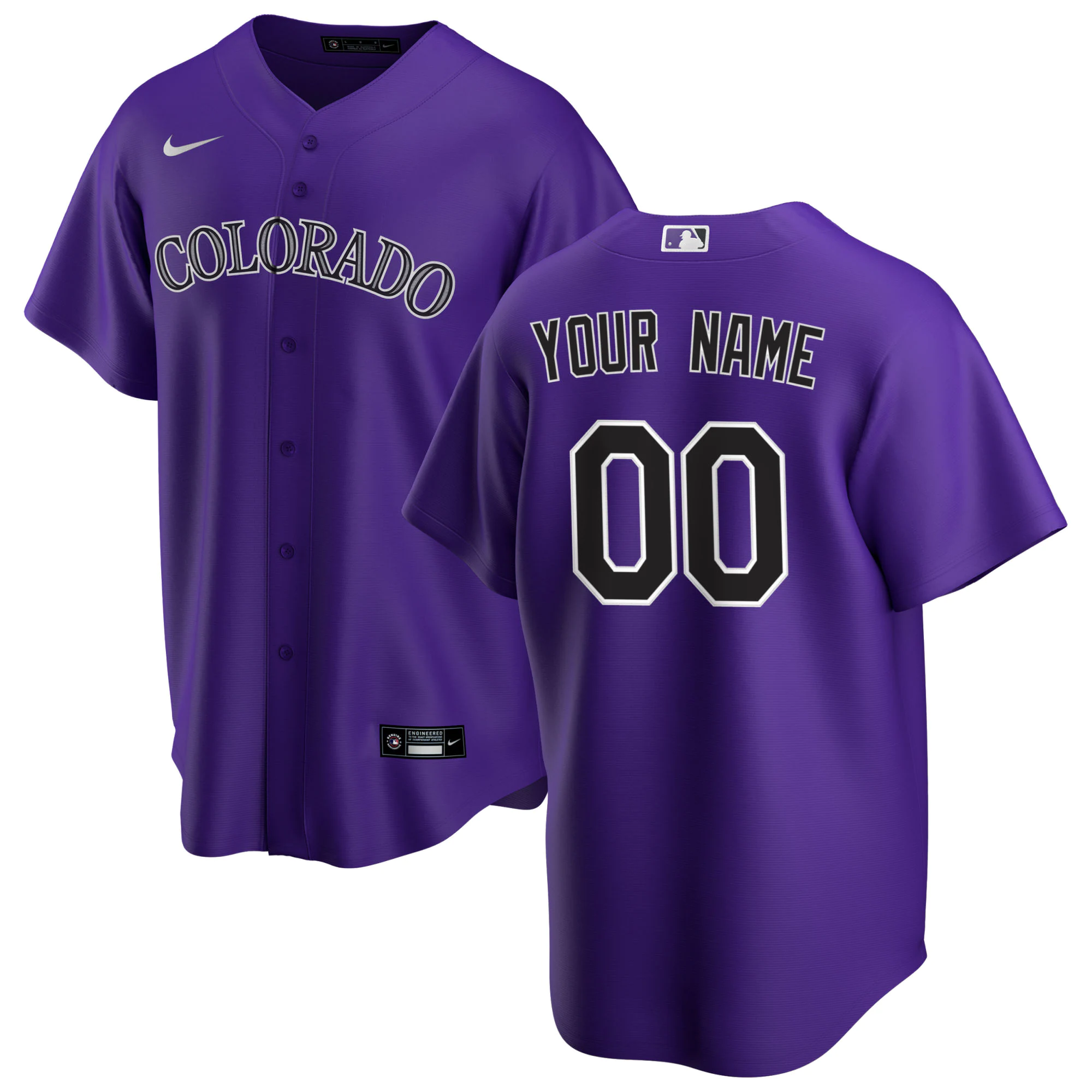 Rockies Purple Personalized Jersey - Nike - Custom Name & Number