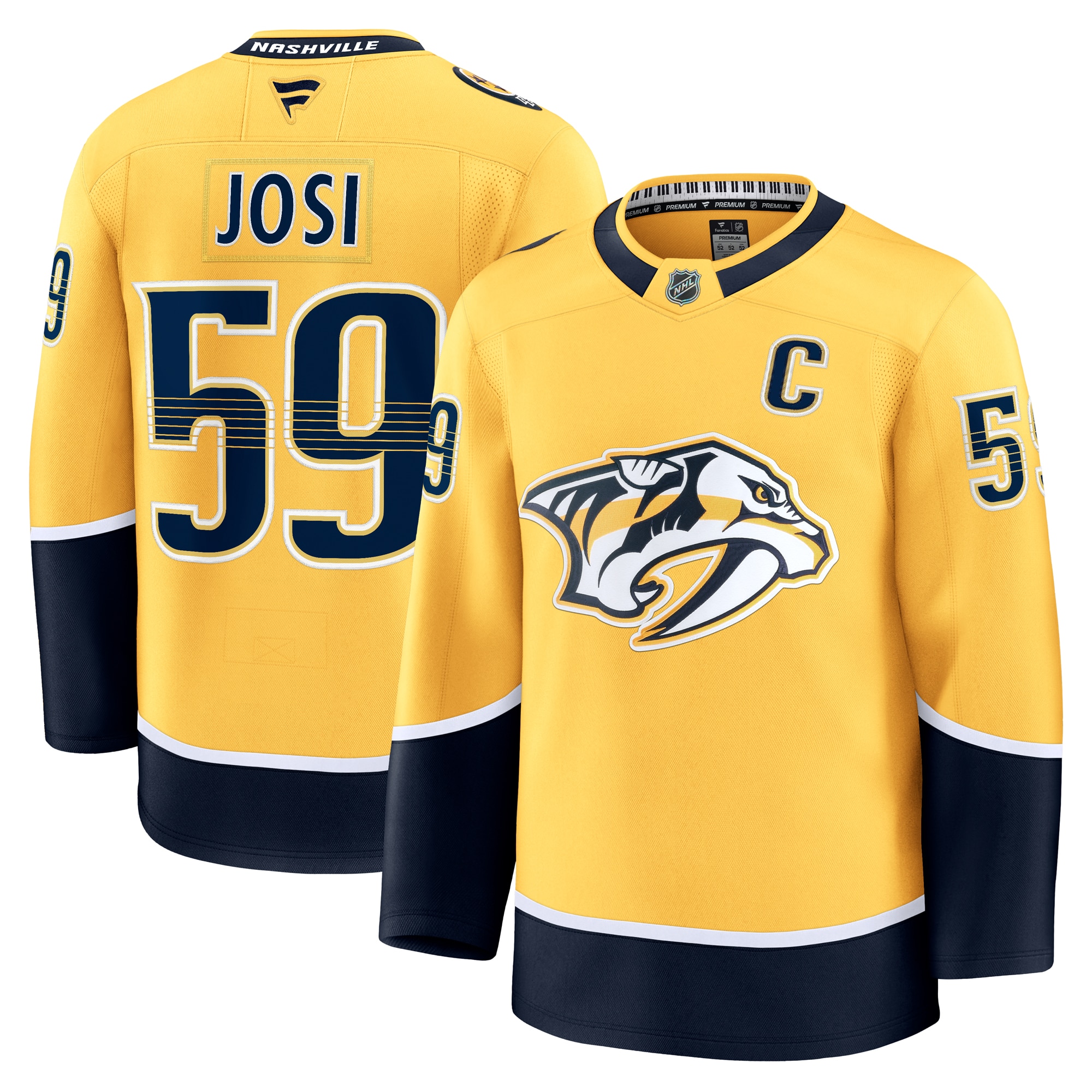 Roman Josi Nashville Predators Fanatics Home Premium Jersey - Yellow