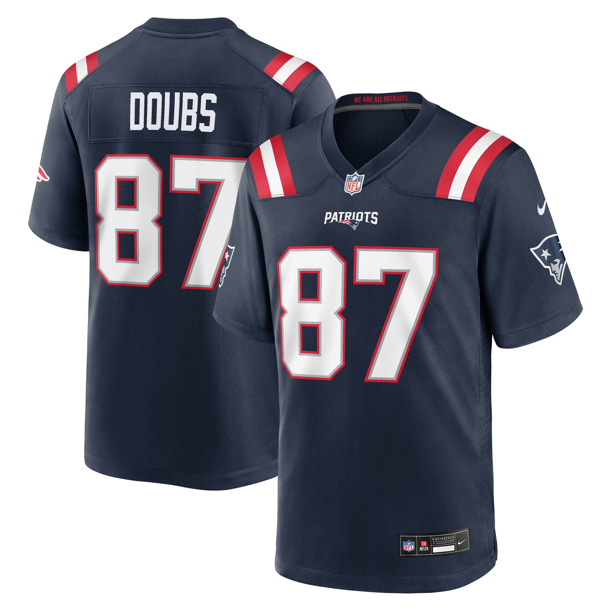 Romeo Doubs New England Patriots Game Jersey - Navy