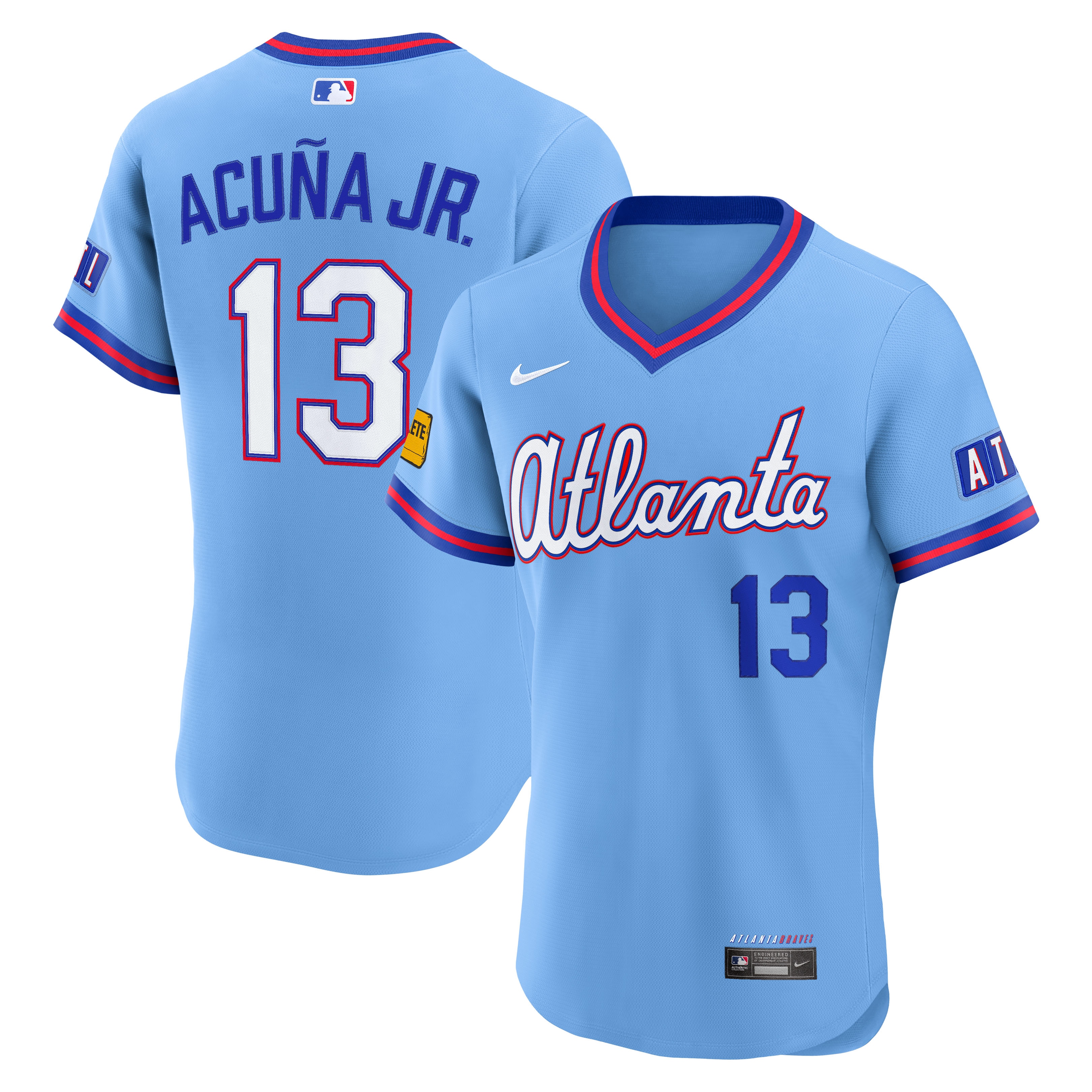 Ronald Acuña Jr. Atlanta Braves 2026 City Connect Sponsor Patch Jersey - Powder Blue