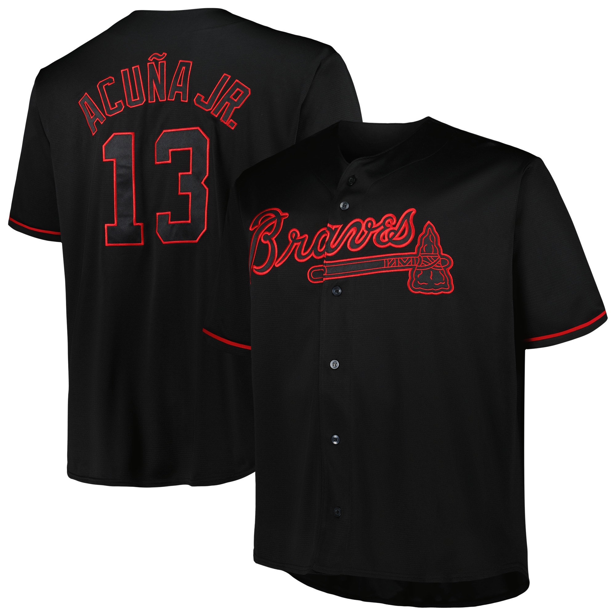Ronald Acuña Jr. Atlanta Braves Big & Tall Pop Fashion Jersey - Black