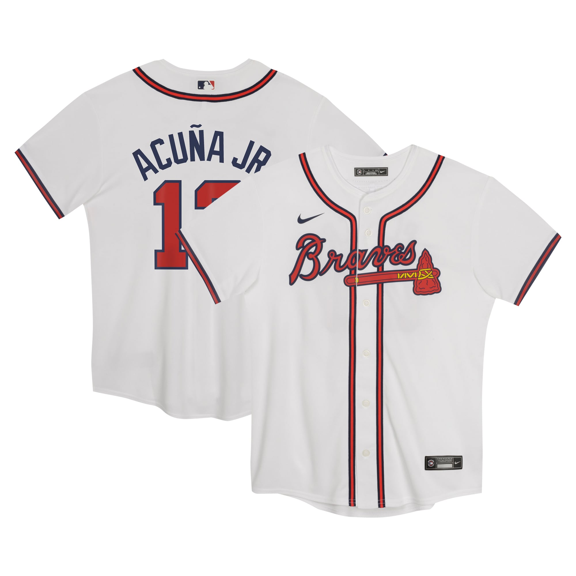 Ronald Acuña Jr. Atlanta Braves Preschool Home Game Jersey - White