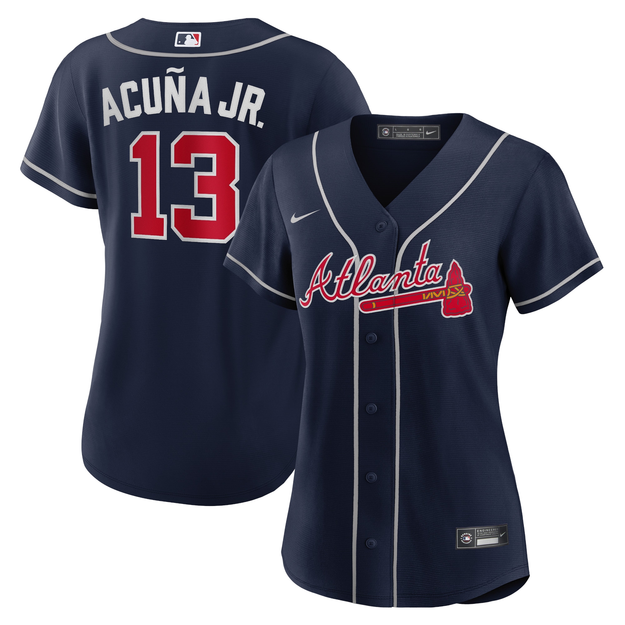 Ronald Acuña Jr. Atlanta Braves Women's Alternate Player Jersey - Navy