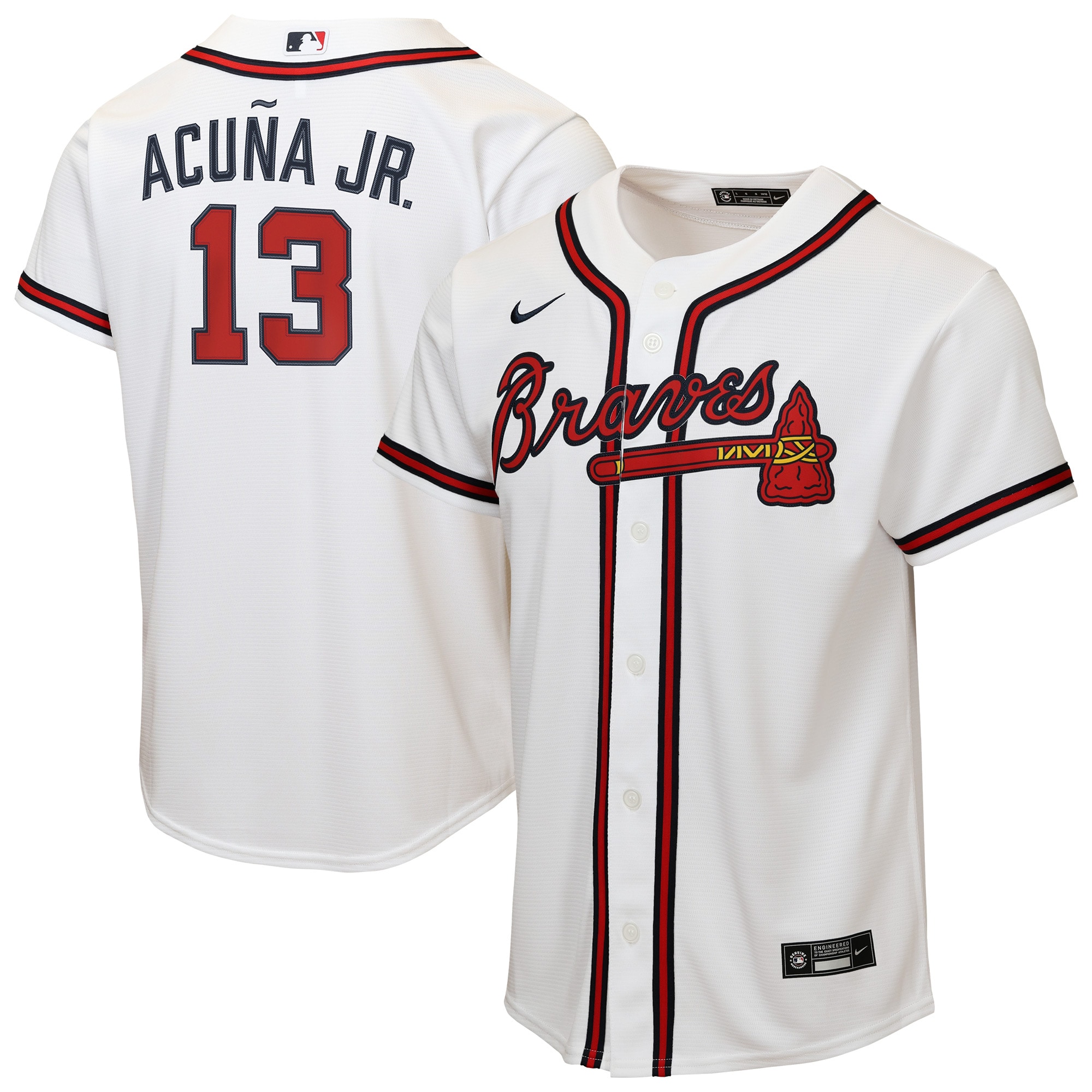Ronald Acuña Jr. Atlanta Braves Youth Home Player Jersey - White