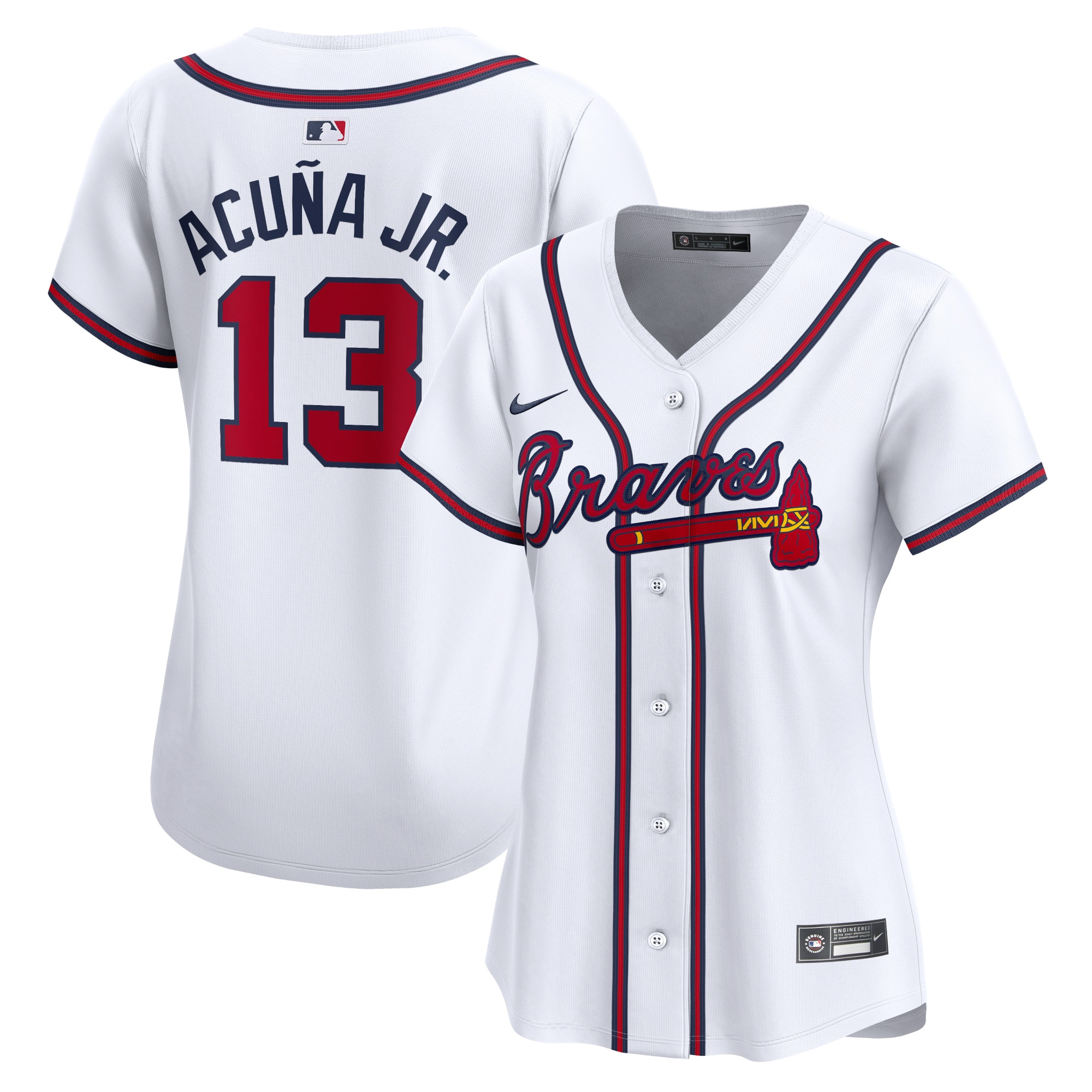 Ronald Acuna Atlanta Braves Women's Home Limited Player Jersey - White