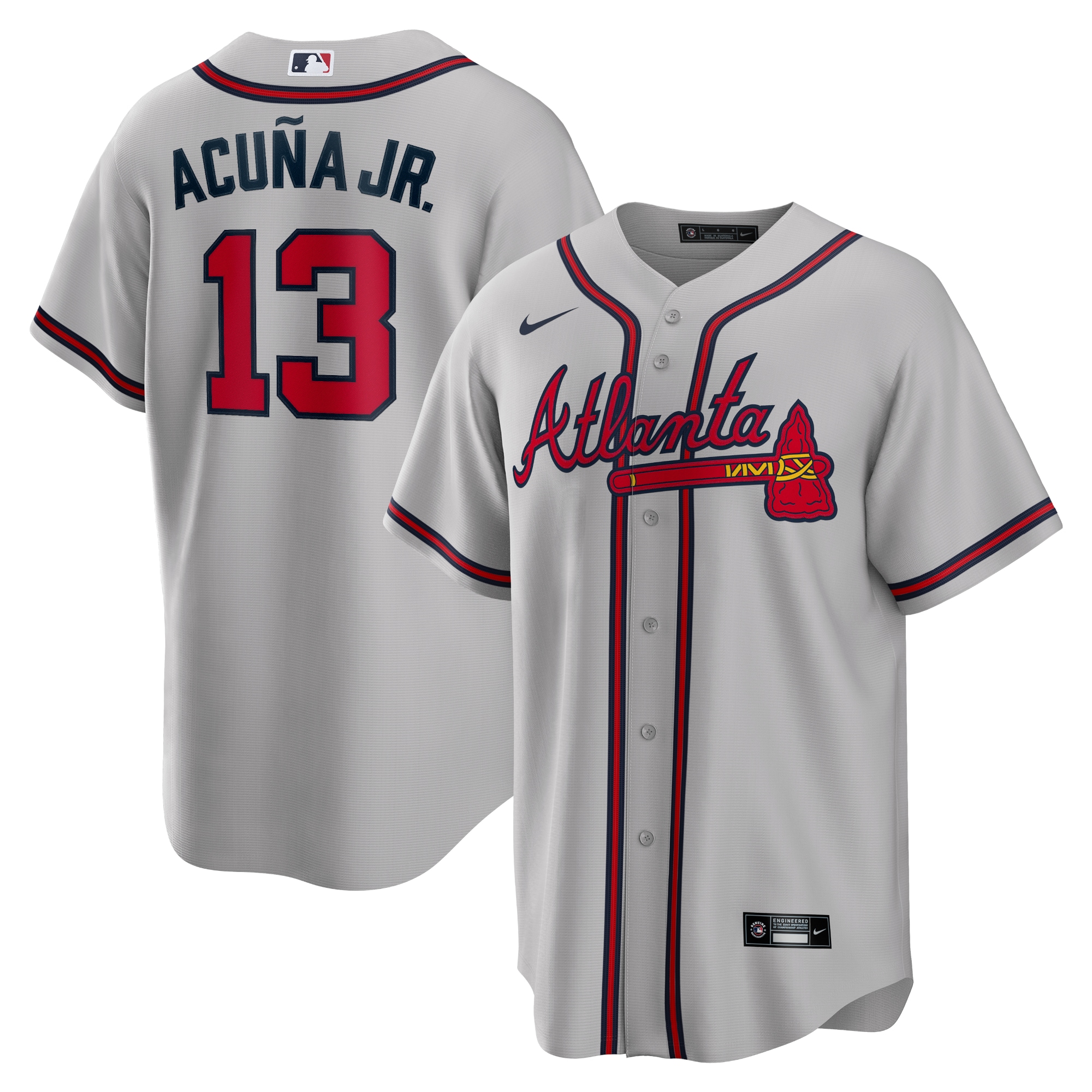 Ronald Acuna Jr. Atlanta Braves Road Player Name Jersey - Gray