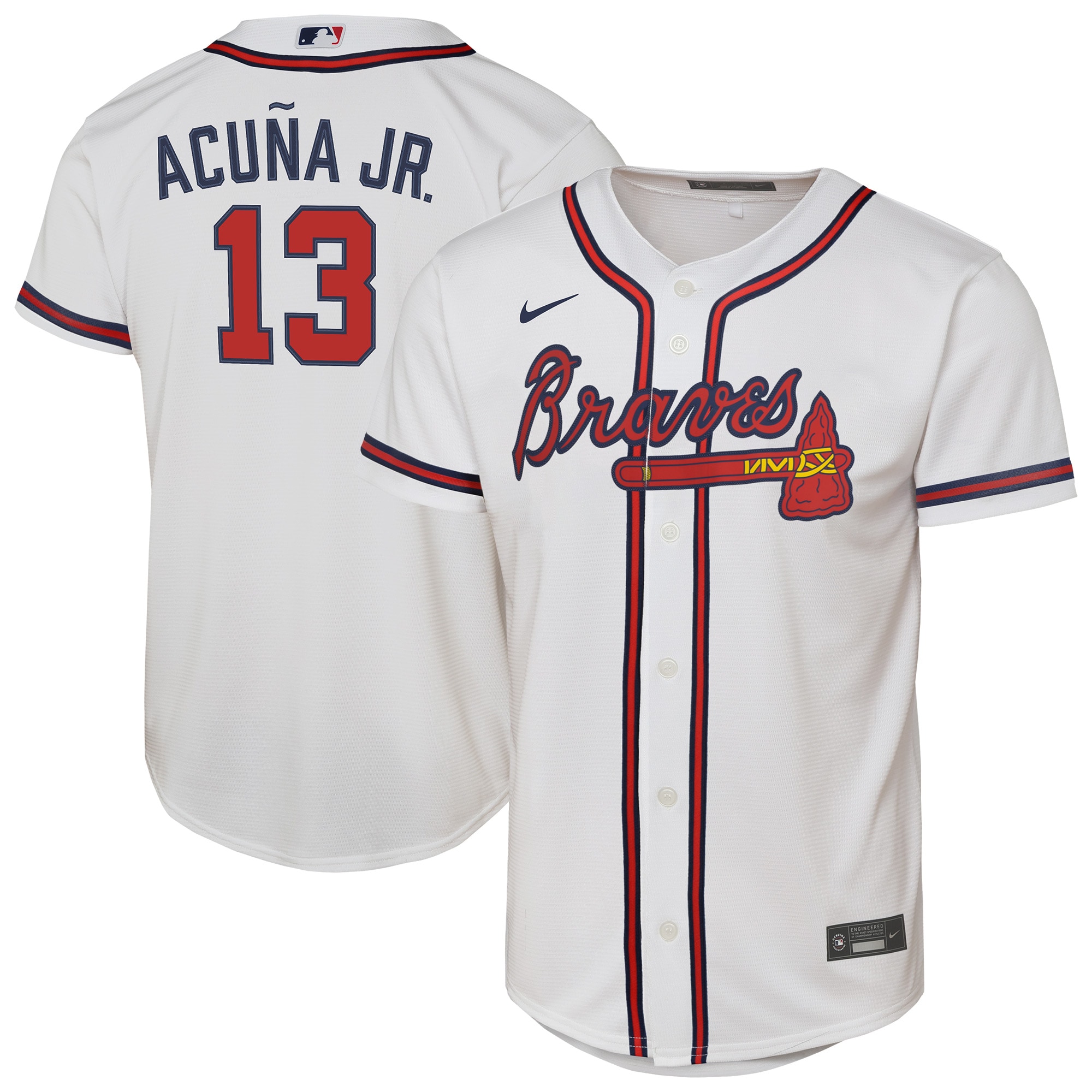 Ronald Acuna Jr. Atlanta Braves Youth Home Player Jersey - White