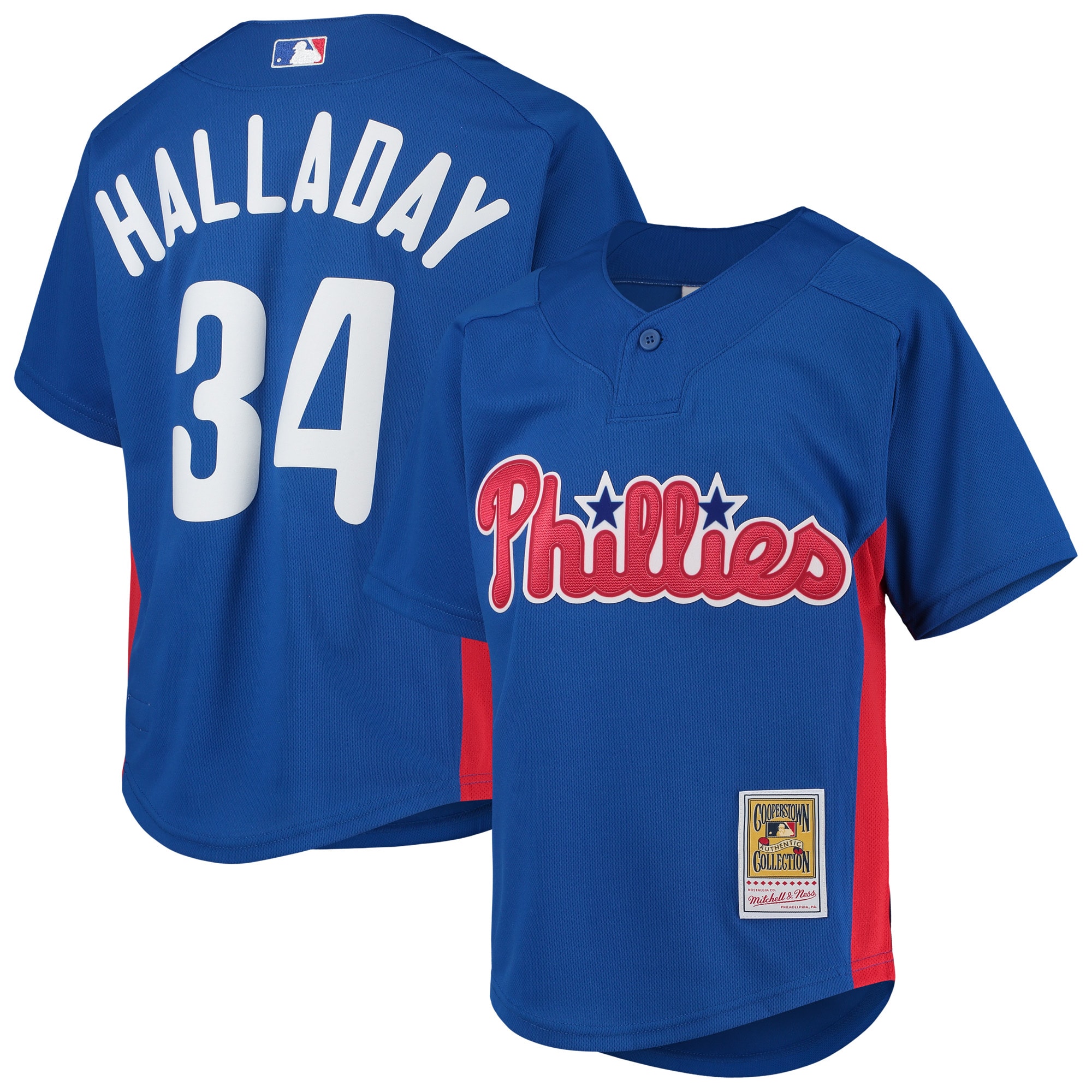 Roy Halladay Philadelphia Phillies Youth Cooperstown Collection Mesh Batting Practice Jersey - Royal