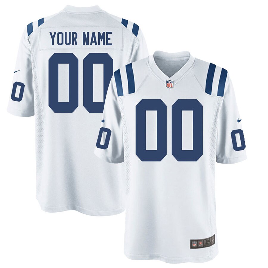 royal Nike Colts White Custom Jersey - Nike Colts White Custom Jersey