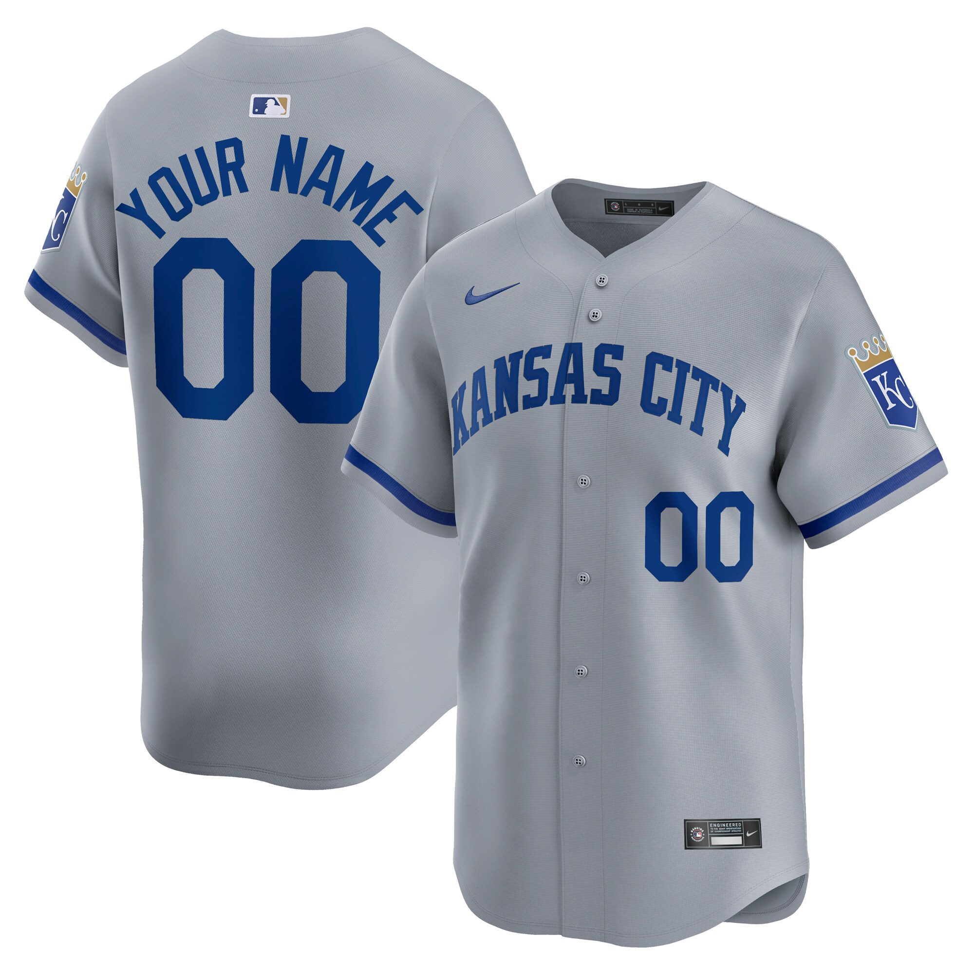 Royals Custom Gray Jersey - Nike - MLB Authentic Collection