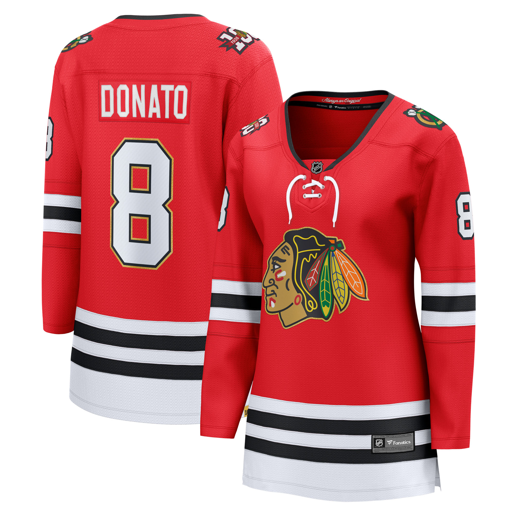 Ryan Donato Chicago Blackhawks Fanatics Women's Centennial Breakaway Player Jersey - Red