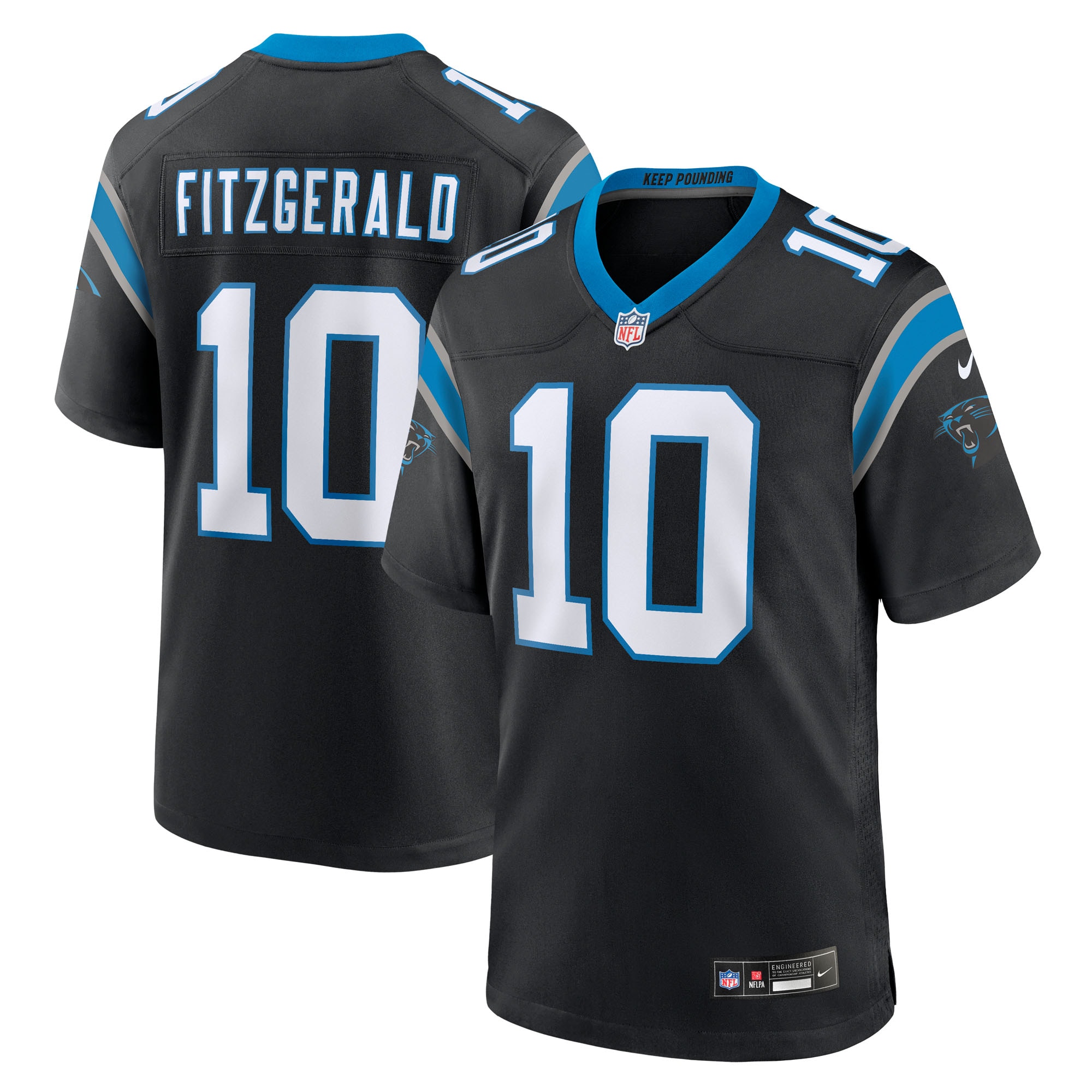 Ryan Fitzgerald Carolina Panthers Team Game Jersey - Black
