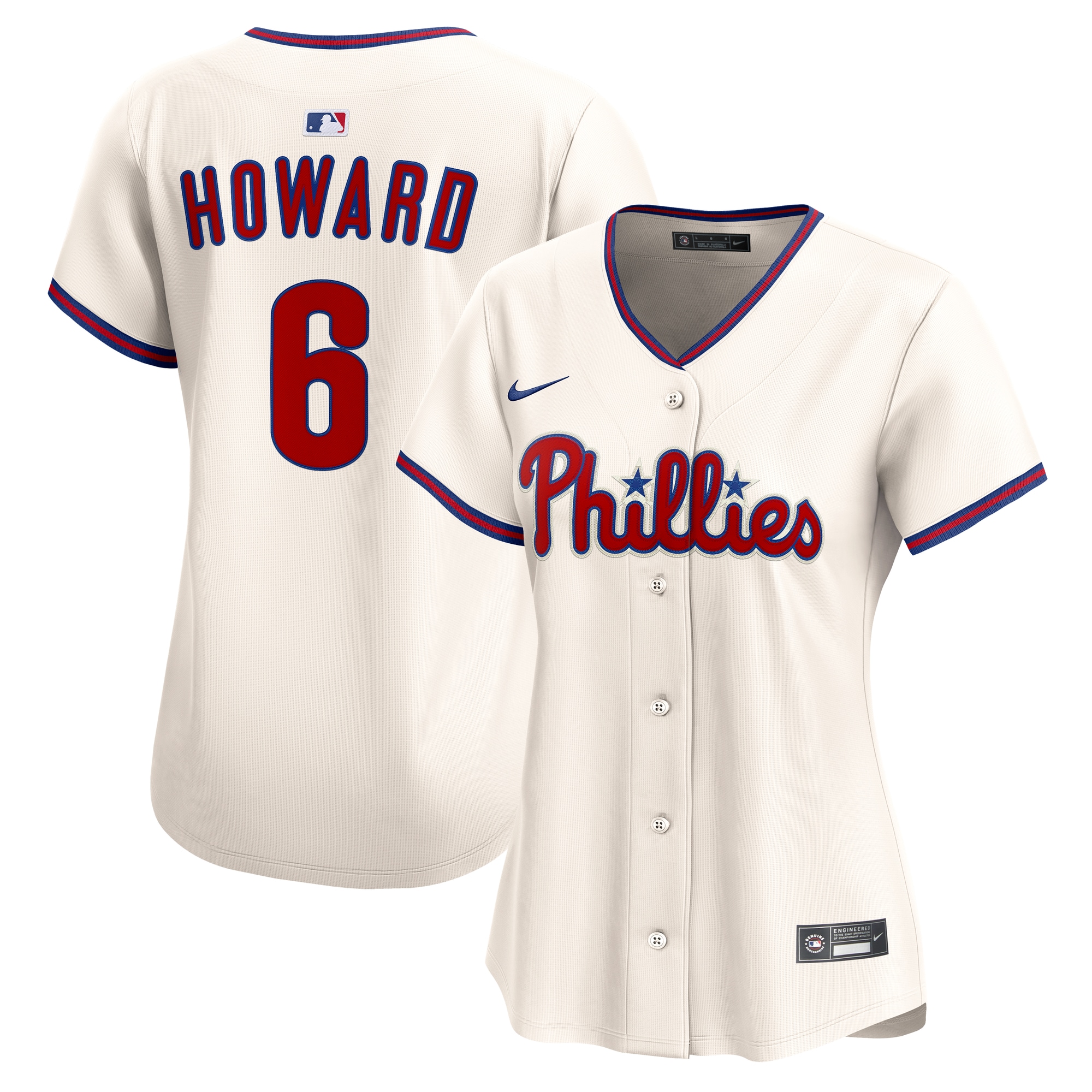 Ryan Howard Philadelphia Phillies Women's Alternate 2 Limited Jersey – Cream