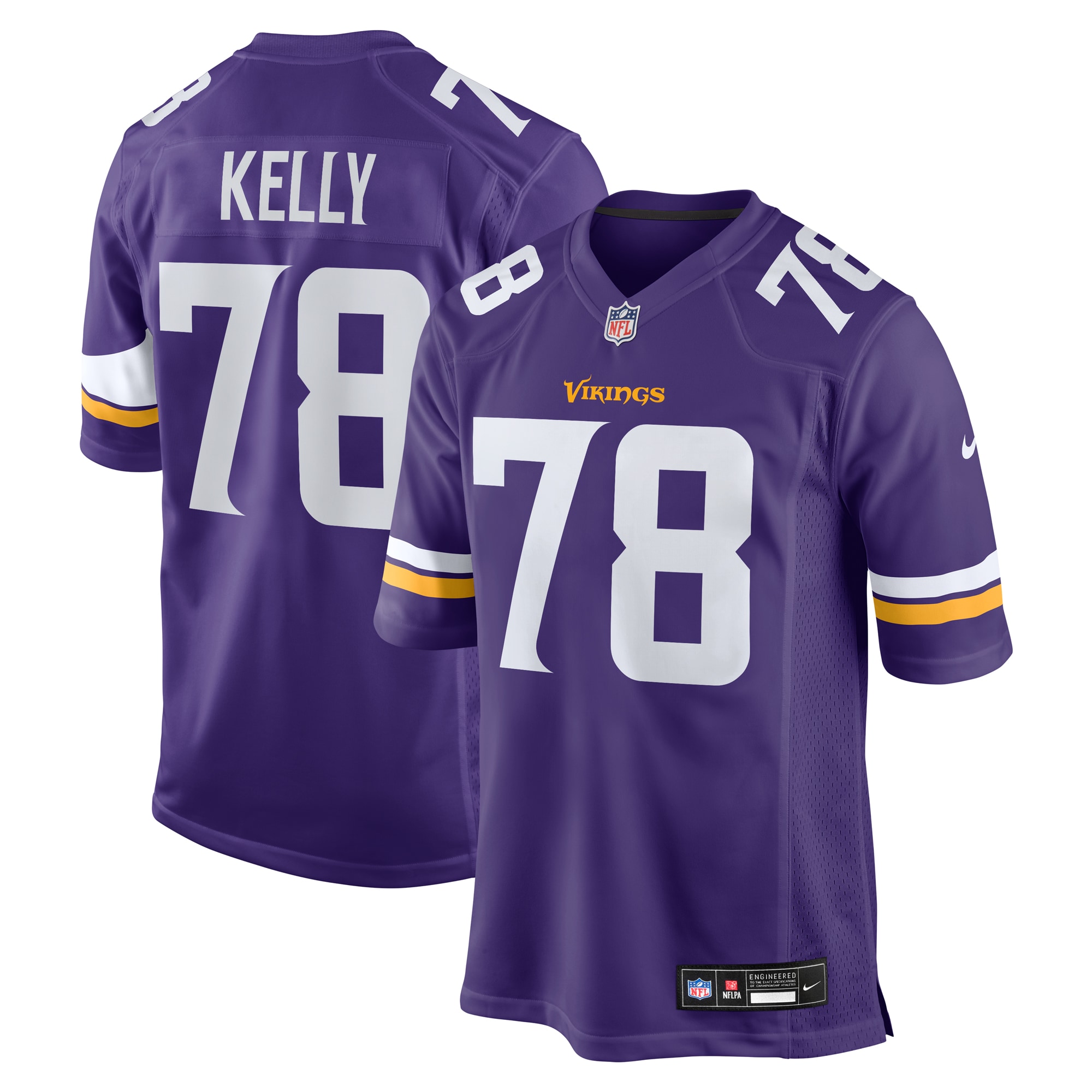 Ryan Kelly Minnesota Vikings Team Game Jersey - Purple
