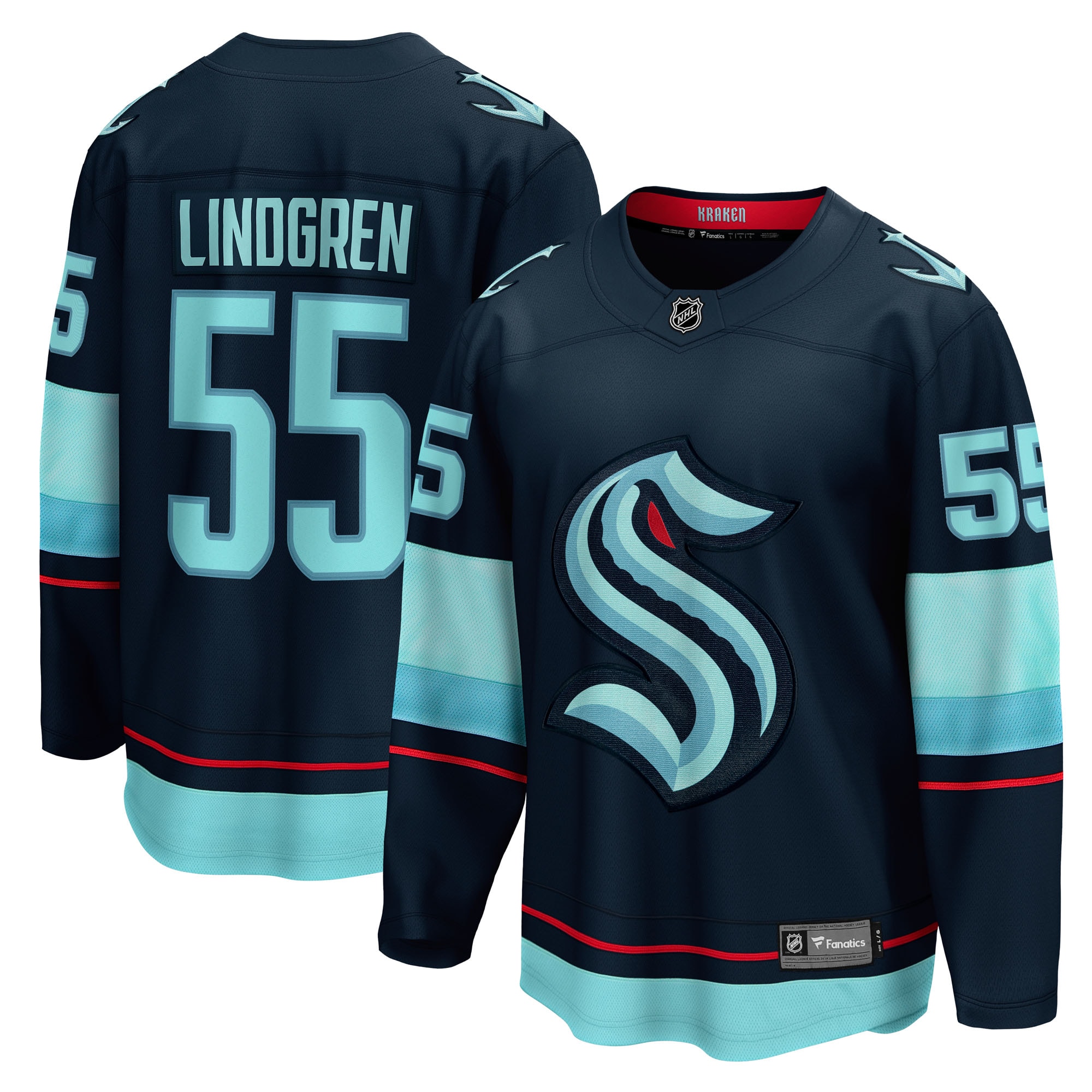 Ryan Lindgren Seattle Kraken Fanatics Home Breakaway Jersey - Deep Sea Blue