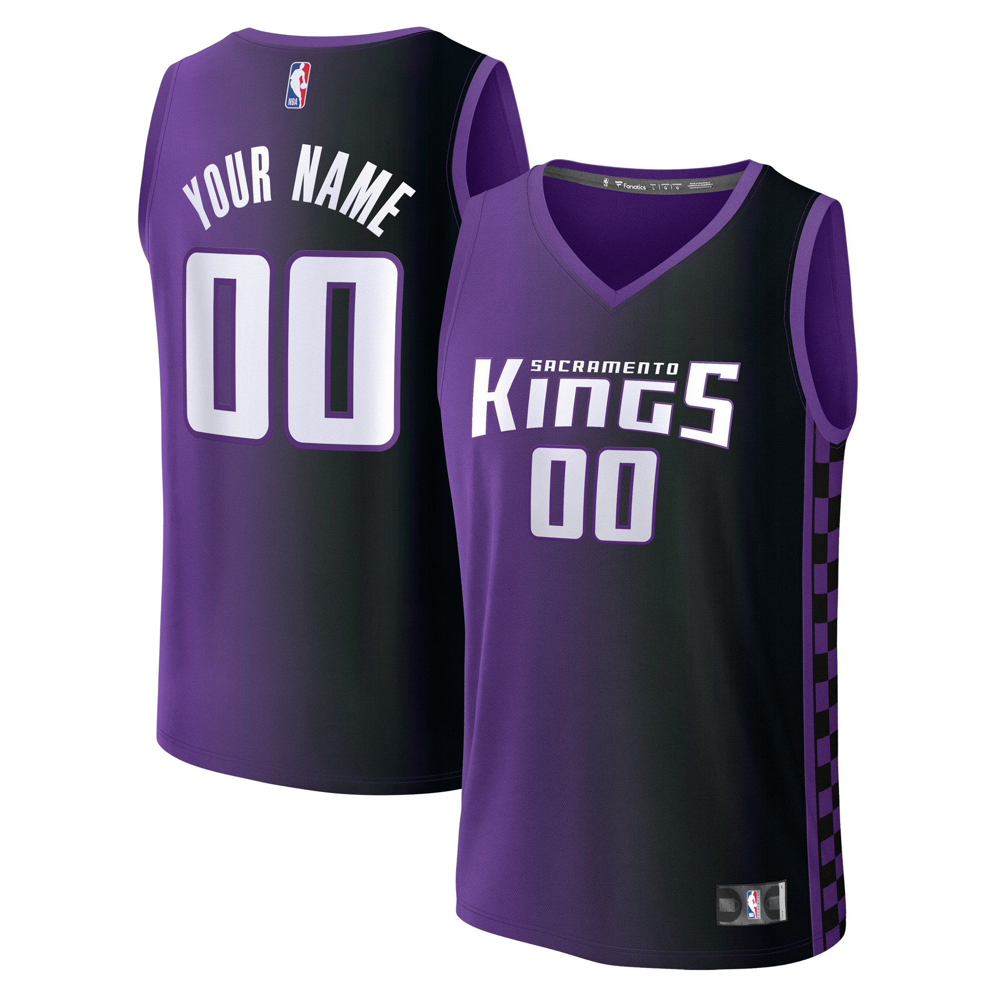 Sacramento Kings Fanatics Youth Fast Break Custom Jersey - Purple - Statement Edition