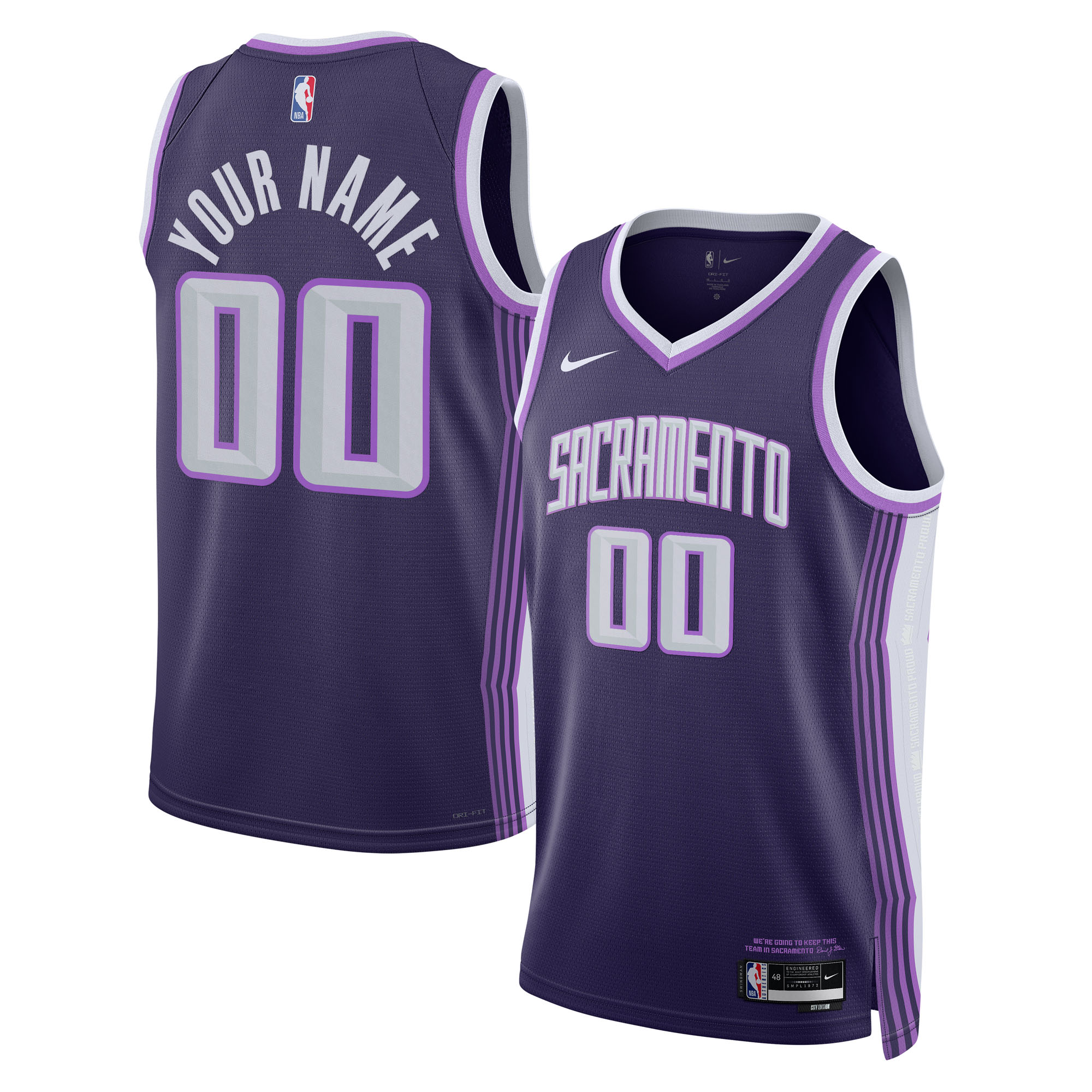 Sacramento Kings Unisex 2025/26 City Edition Swingman Custom Jersey - Purple