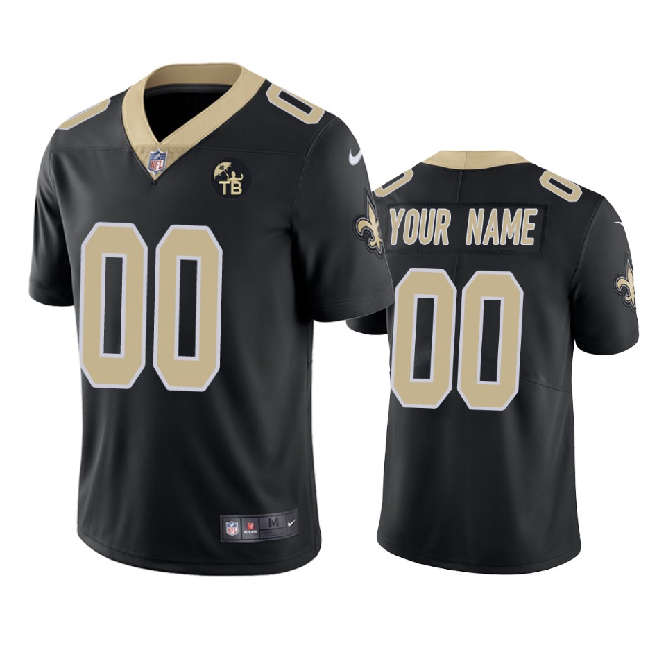 Saints Black Gold Jersey - Nike Saints Black & Gold Custom Jersey