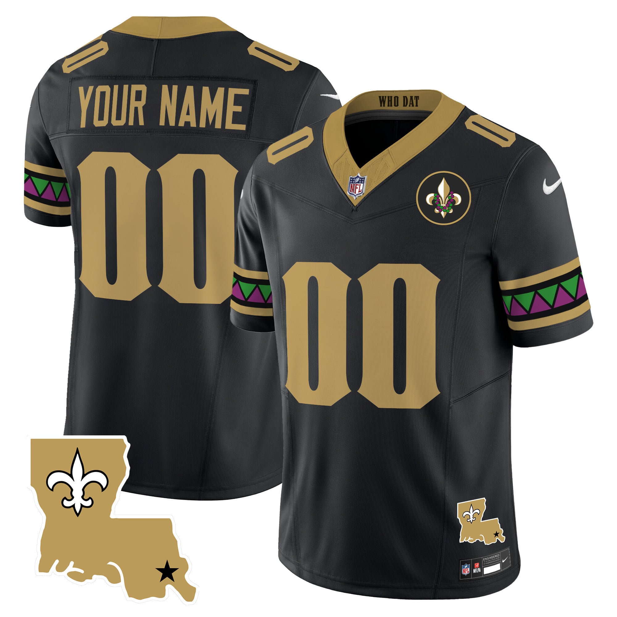 Alternative view of Saints White Alternate Jersey - Nike - Custom Number