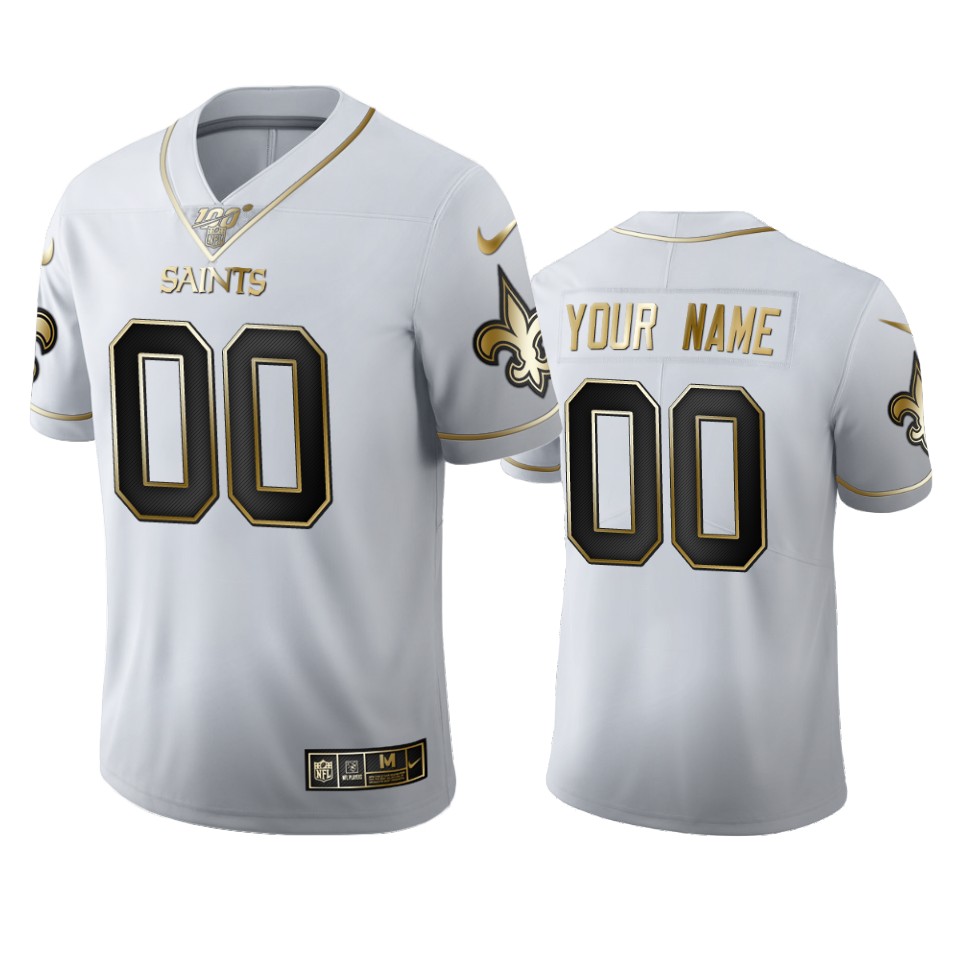 Saints White Custom Jersey nike - Nike Saints White Custom Jersey