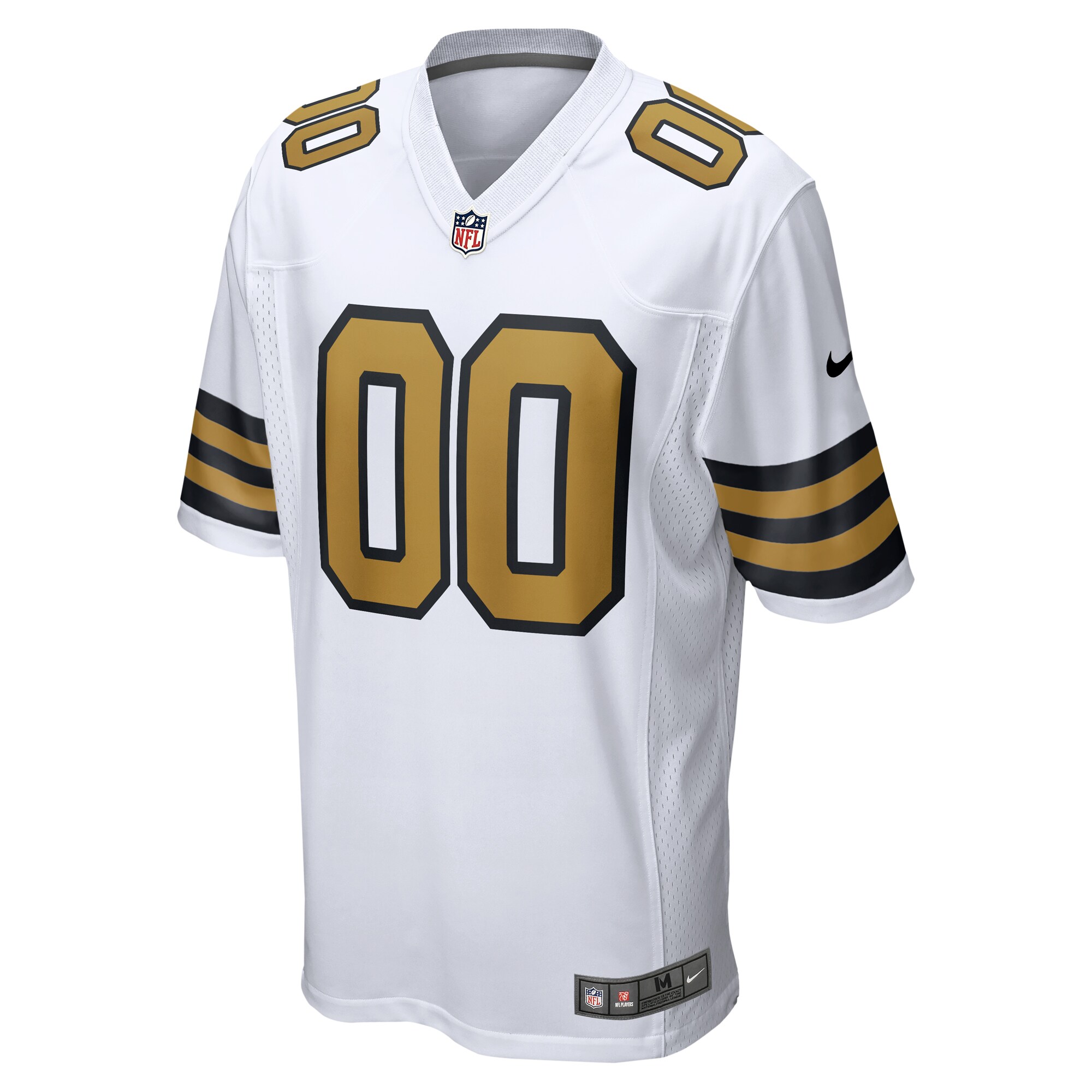 Saints White Gold Custom Jersey - Nike Saints White & Gold Custom