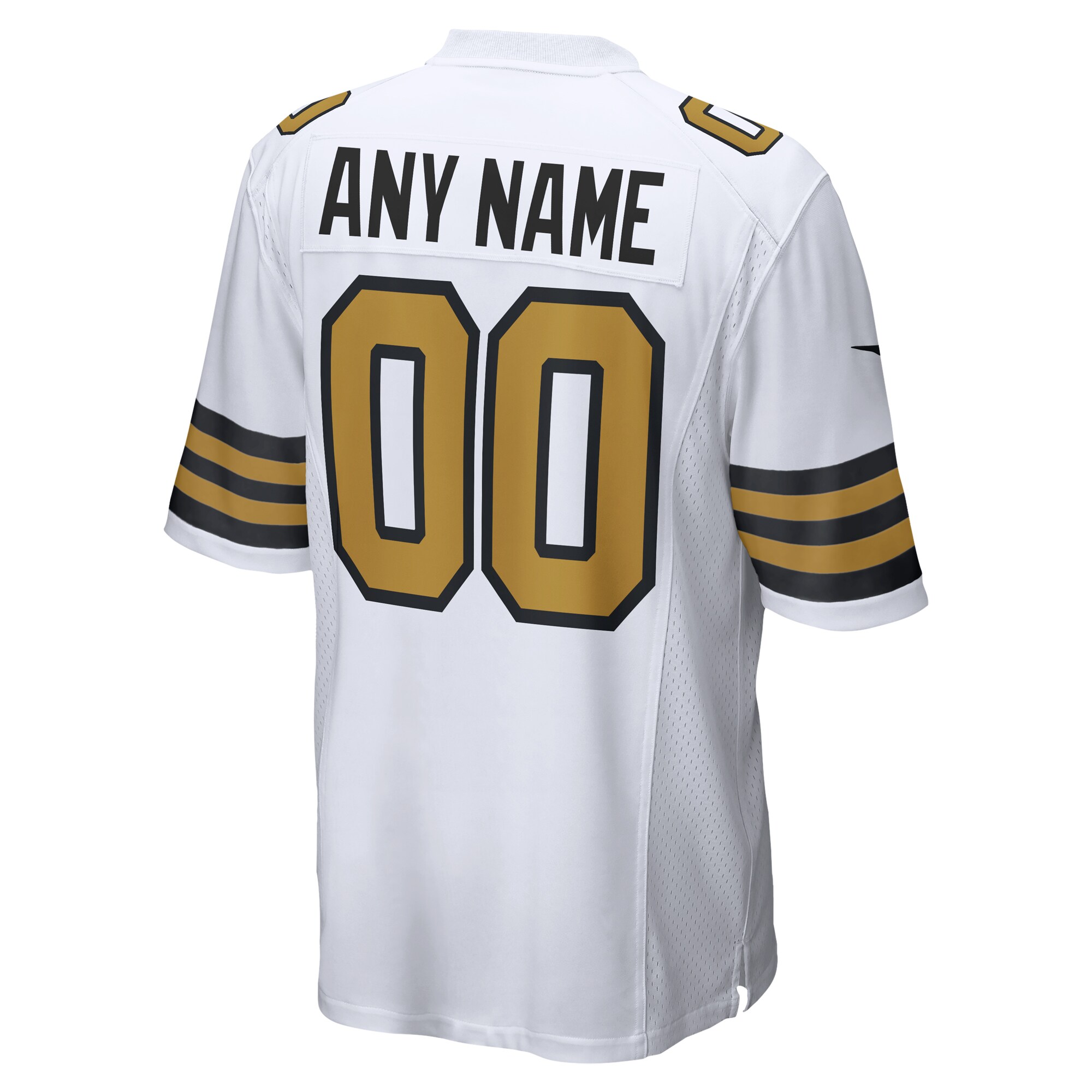 Alternative view of Saints White Gold Custom Jersey - Nike Saints White & Gold Custom