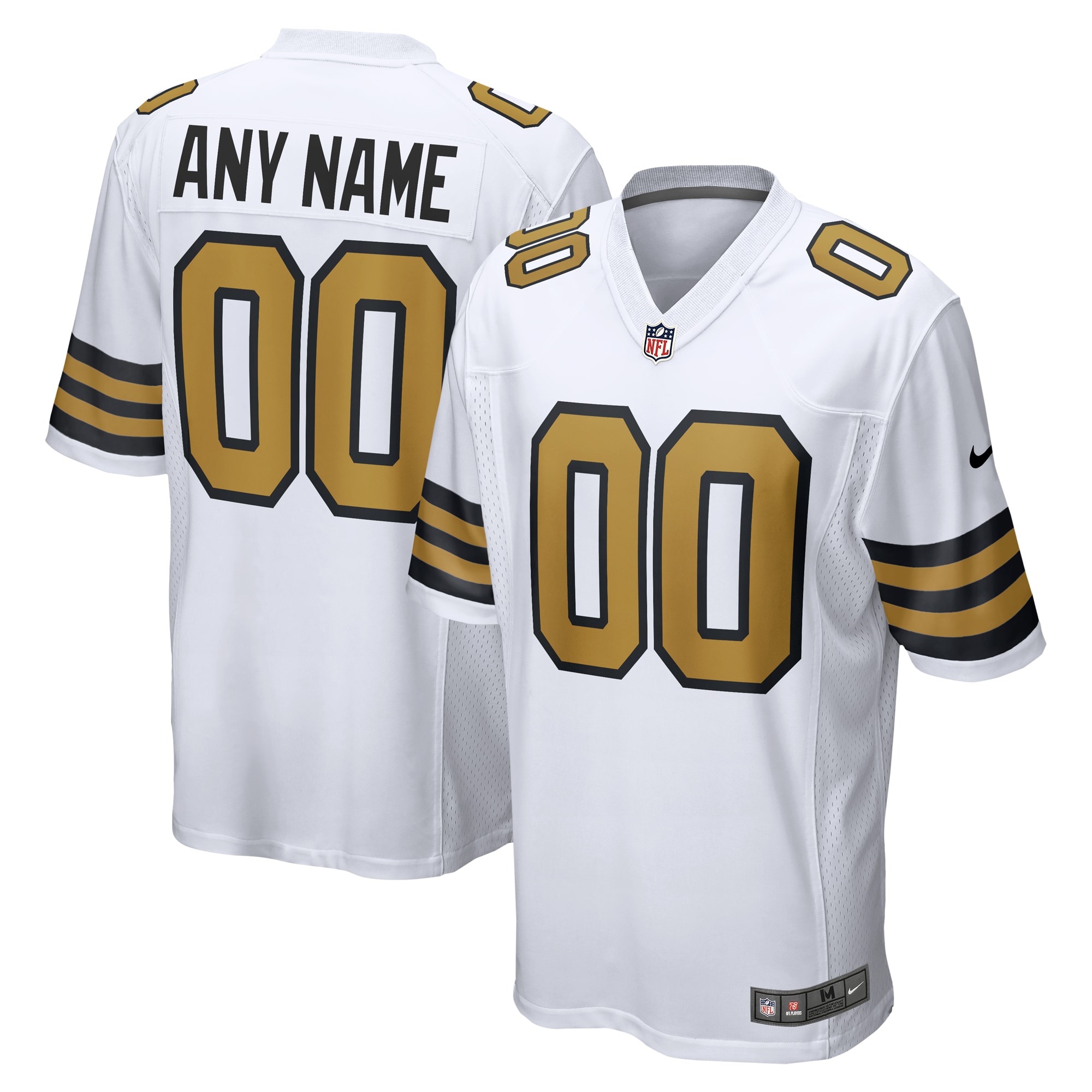 Saints White Gold Jersey - Saints White & Gold Custom Jersey - Nike