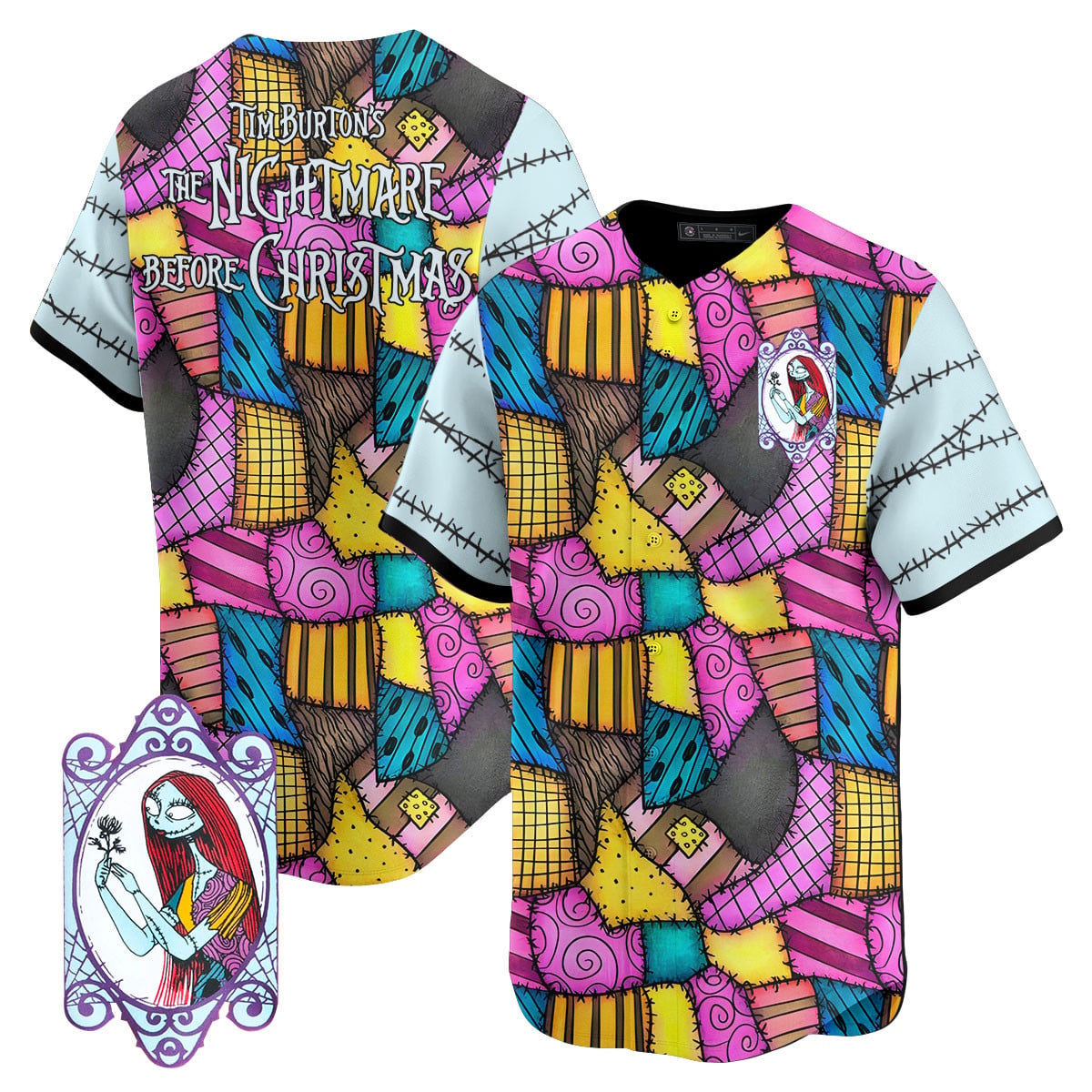 Sally Patchwork Baseball Jersey - Nightmare Before Christmas