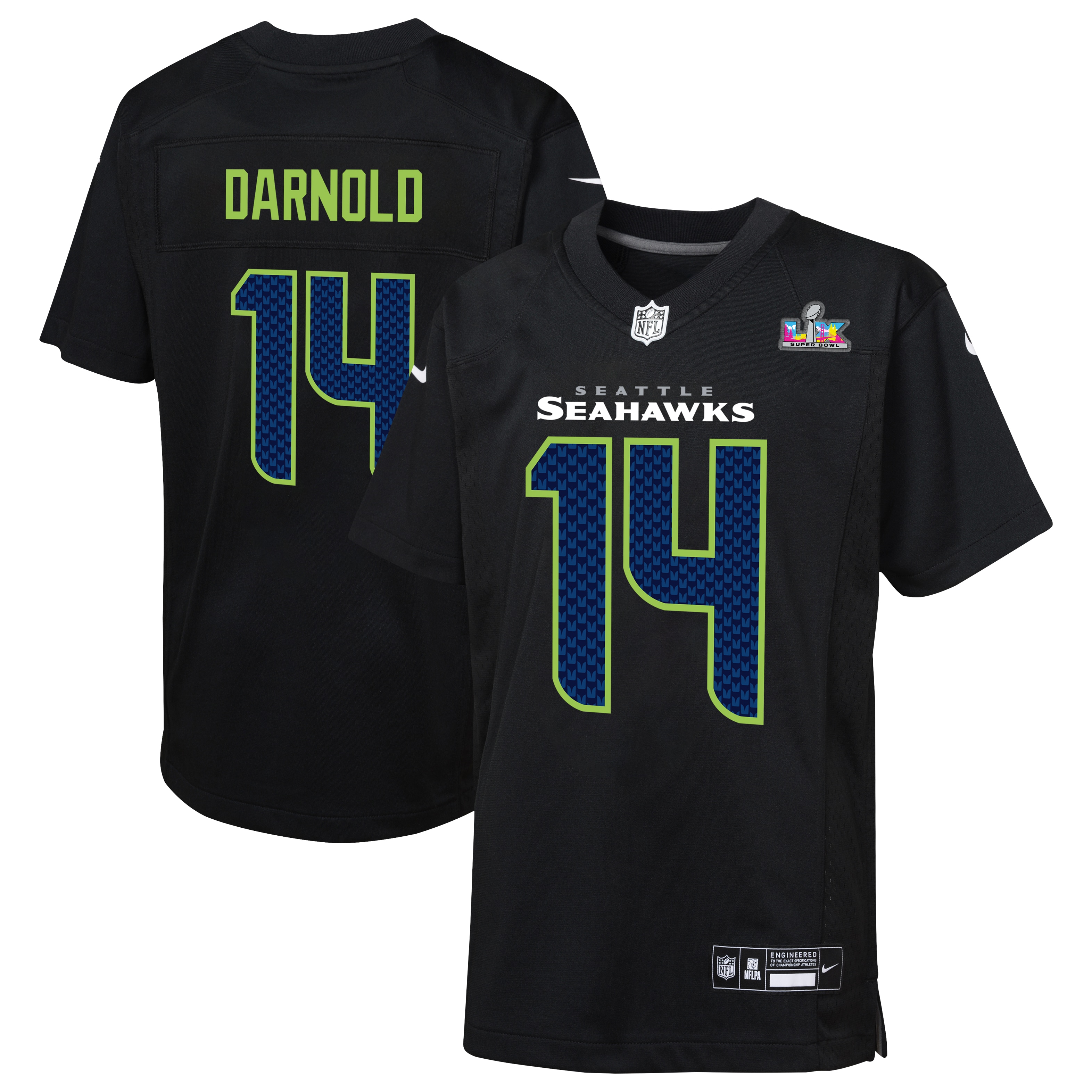 Sam Darnold Seattle Seahawks Youth Super Bowl LX Carbon Fashion Game Jersey - Black