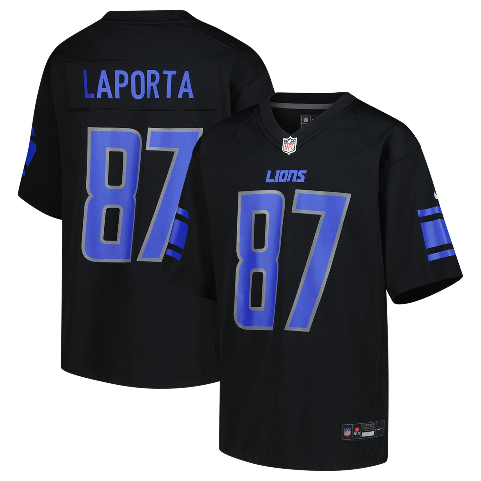 Sam LaPorta Detroit Lions Youth Game Jersey - Black