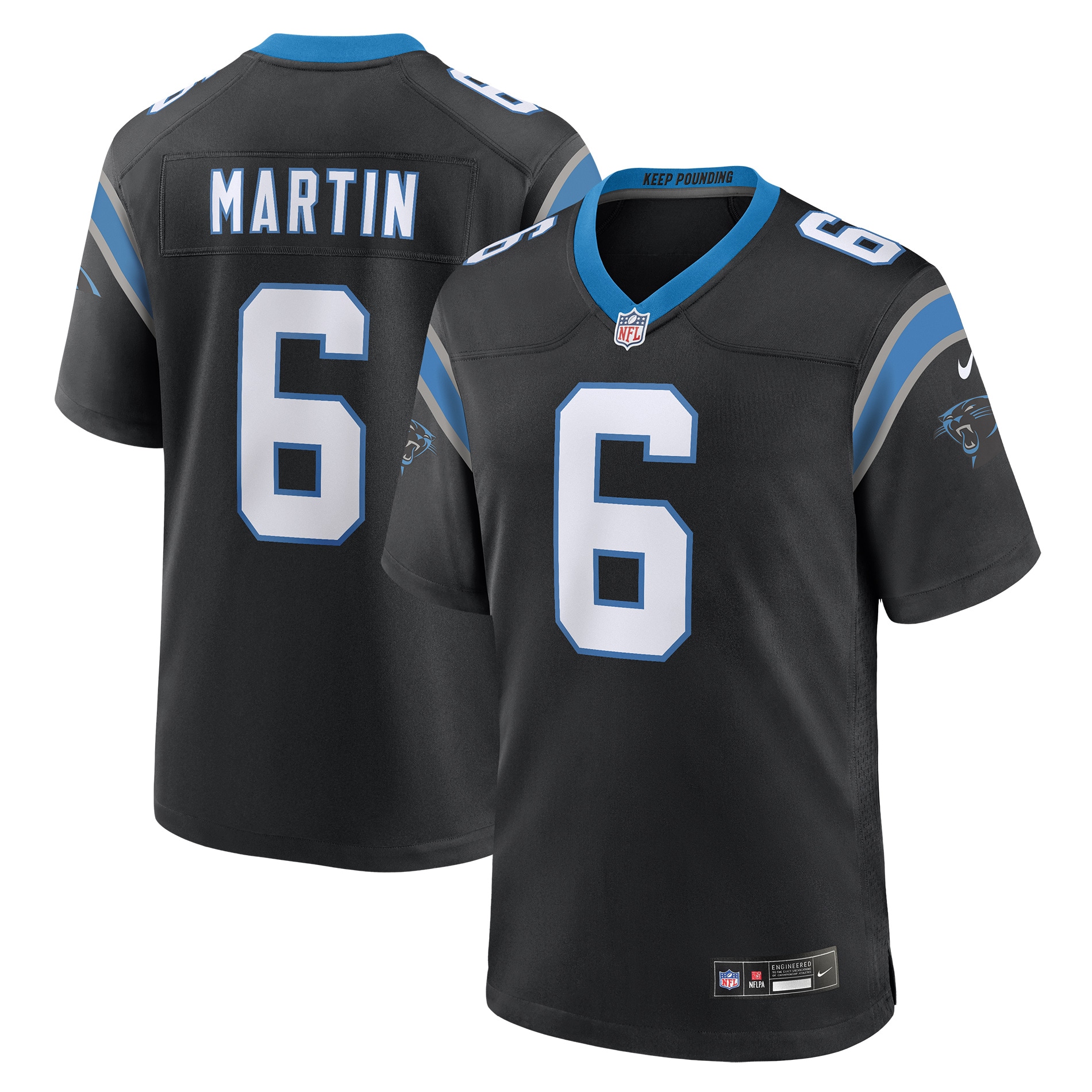 Sam Martin Carolina Panthers Team Game Jersey - Black