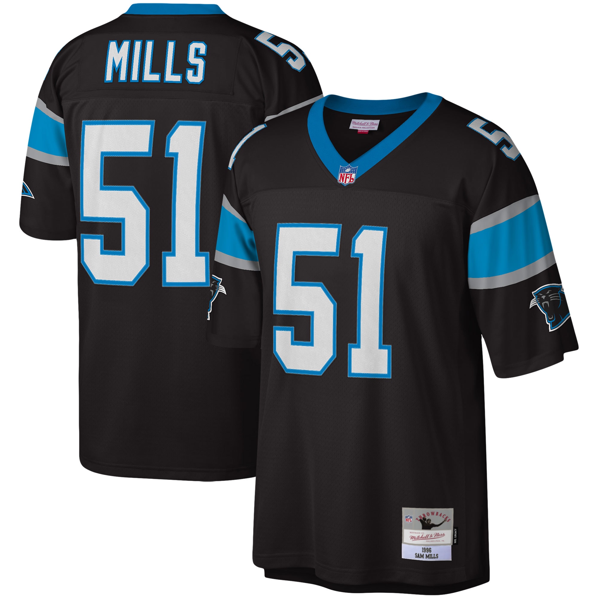 Sam Mills Carolina Panthers Legacy Jersey - Black